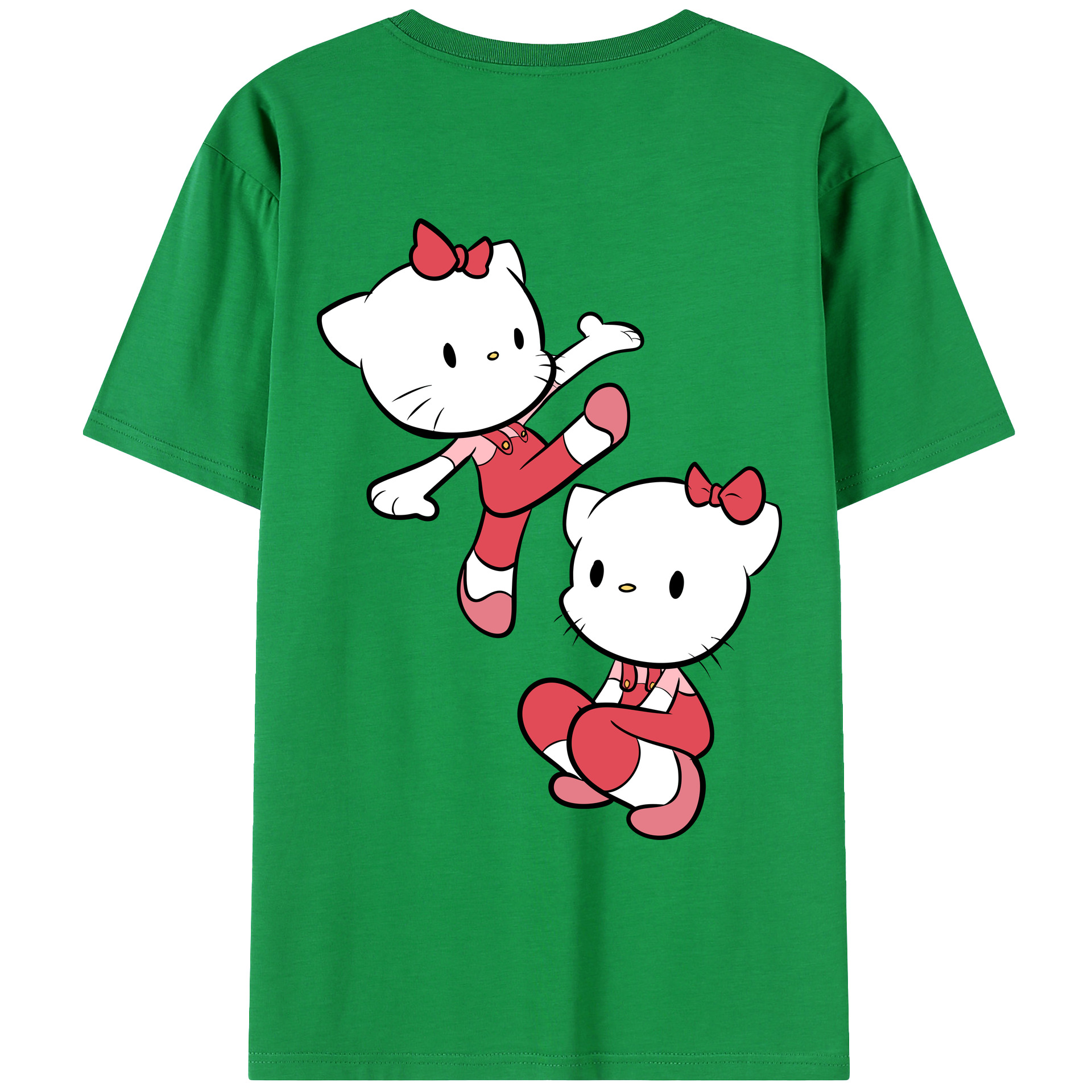 （画像用） Hello Kitty ハローキティ 綿100％ メンズ半袖Tシャツ（バックプリント） 通気性