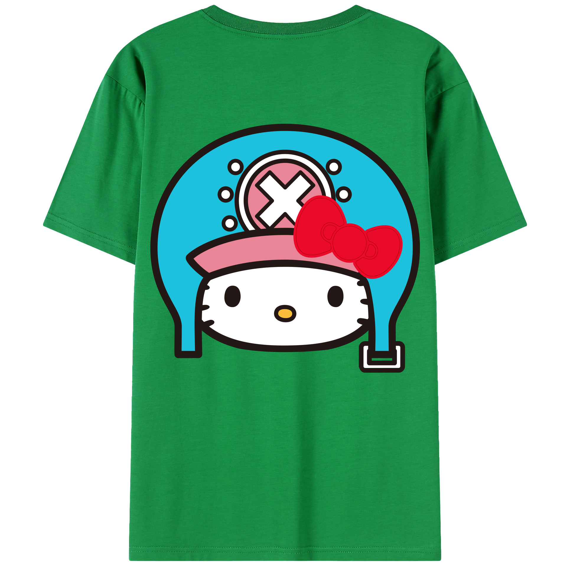 （画像用） Hello Kitty ハローキティ 綿100％ メンズ半袖Tシャツ（バックプリント） 通気性