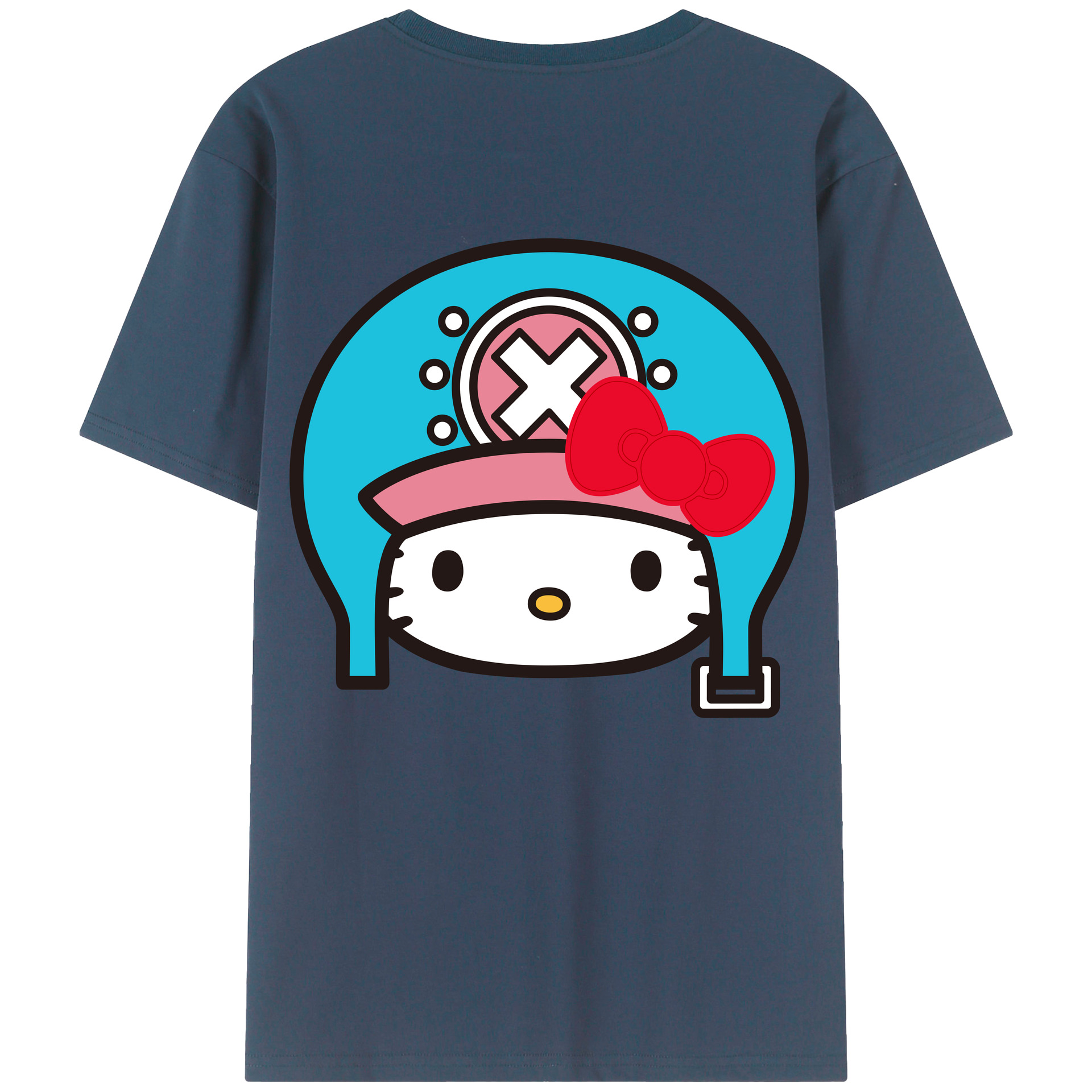 （画像用） Hello Kitty ハローキティ 綿100％ メンズ半袖Tシャツ（バックプリント） 通気性