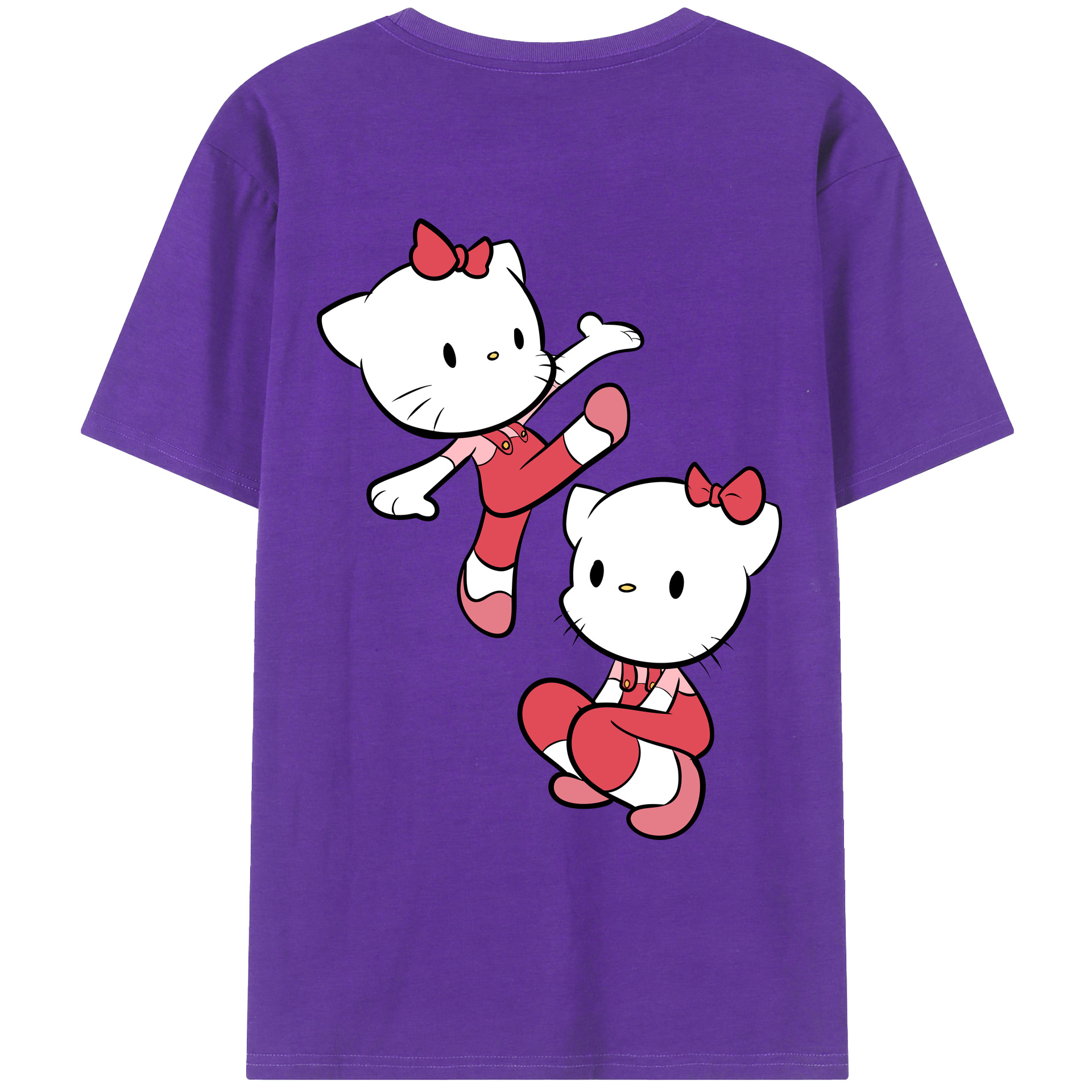 （画像用） Hello Kitty ハローキティ 綿100％ メンズ半袖Tシャツ（バックプリント） 通気性