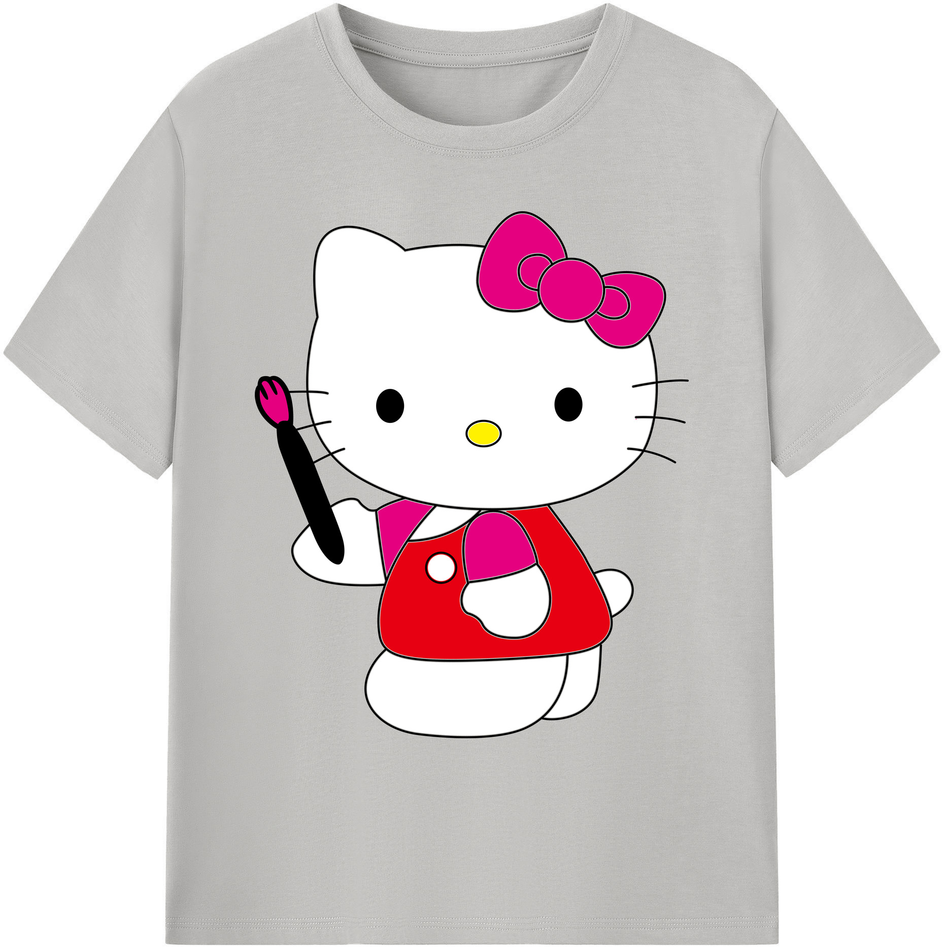 （画像用） Hello Kitty ハローキティ 綿100％ メンズ半袖Tシャツ｜肌触りやわらか＆通気性