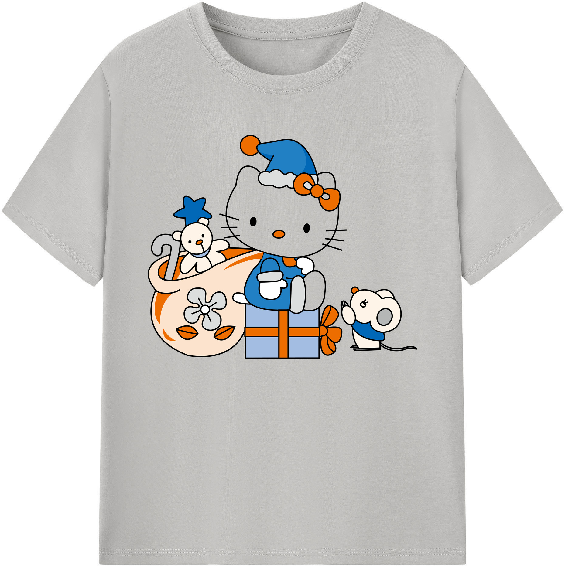 （画像用） Hello Kitty ハローキティ 綿100％ メンズ半袖Tシャツ｜肌触りやわらか＆通気性