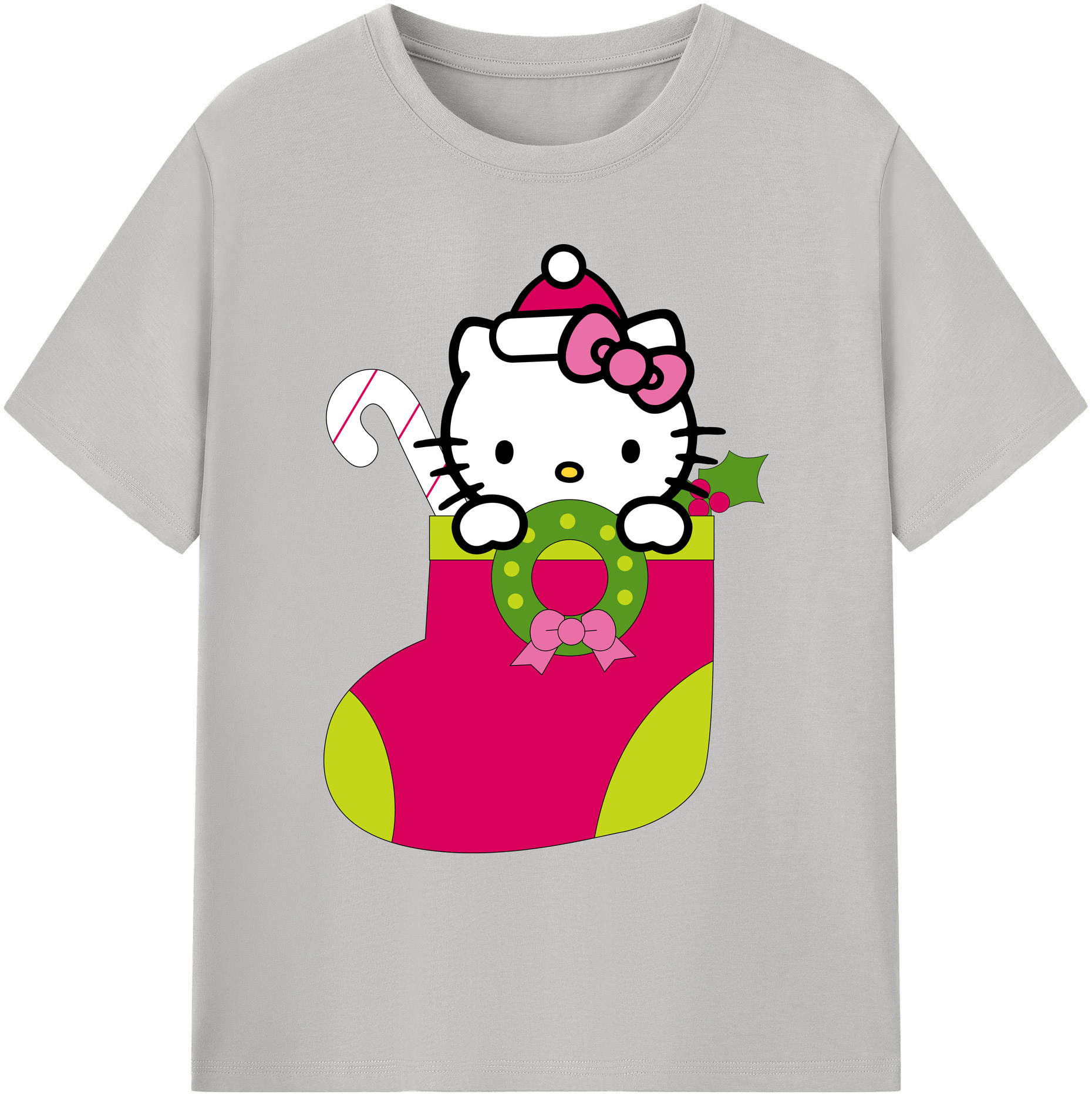 （画像用） Hello Kitty ハローキティ 綿100％ メンズ半袖Tシャツ｜肌触りやわらか＆通気性