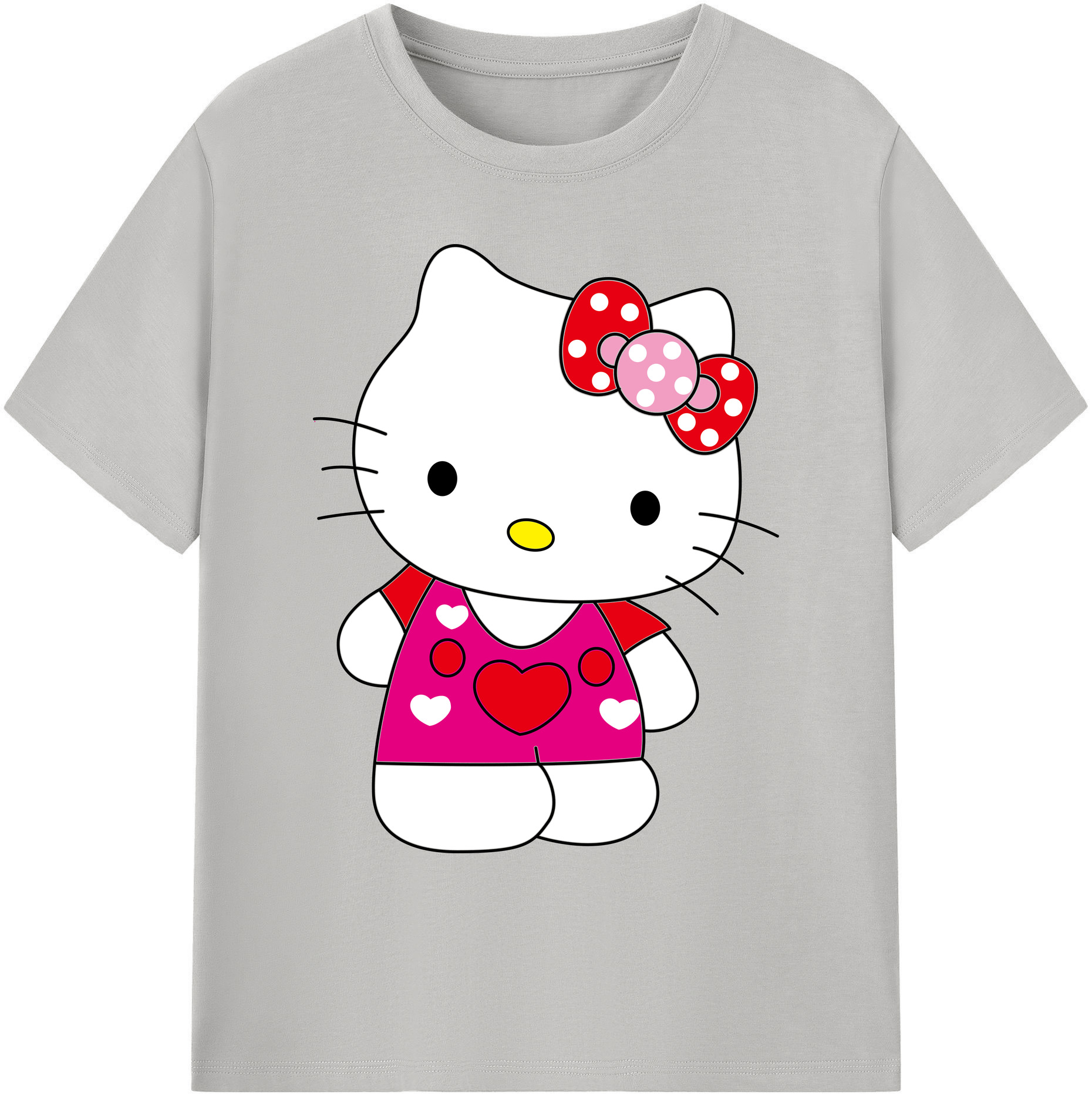 （画像用） Hello Kitty ハローキティ 綿100％ メンズ半袖Tシャツ｜肌触りやわらか＆通気性