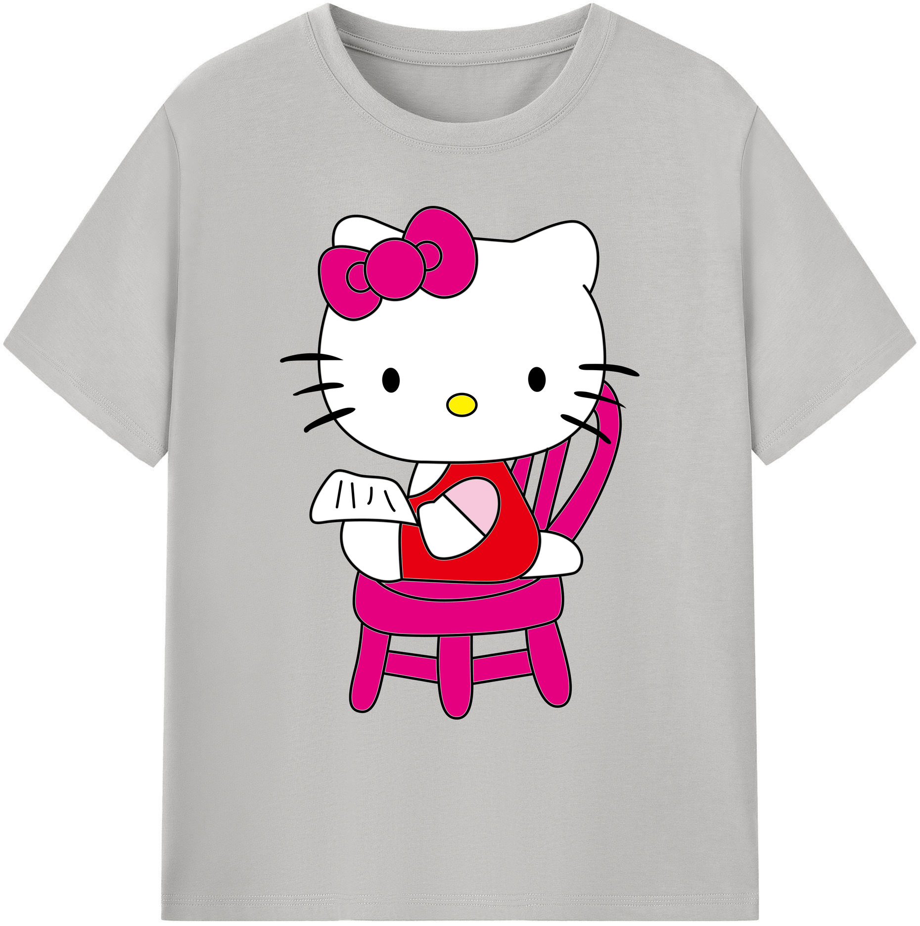 （画像用） Hello Kitty ハローキティ 綿100％ メンズ半袖Tシャツ｜肌触りやわらか＆通気性