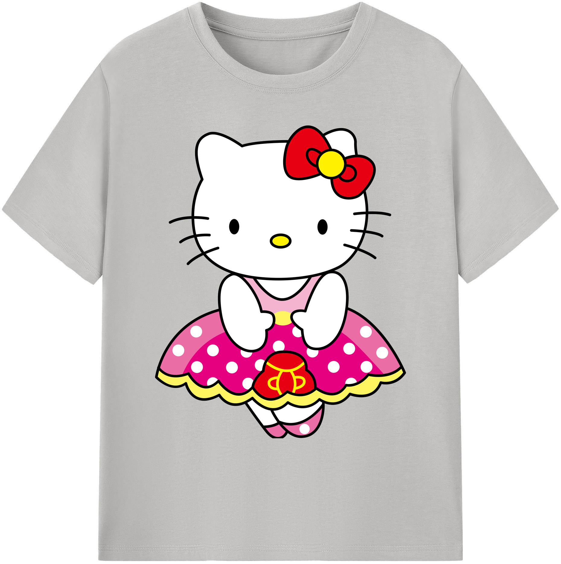 （画像用） Hello Kitty ハローキティ 綿100％ メンズ半袖Tシャツ｜肌触りやわらか＆通気性