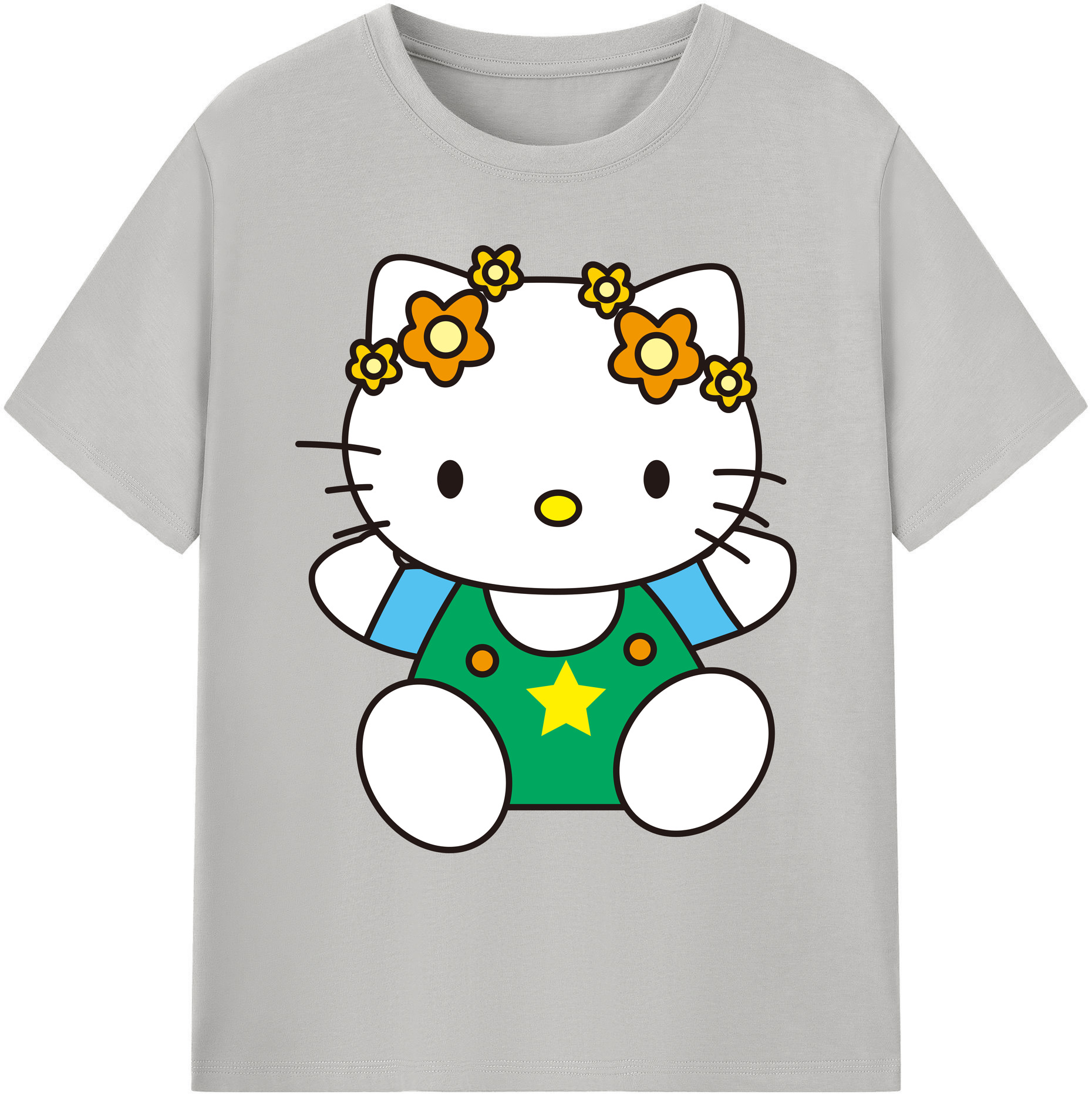 （画像用） Hello Kitty ハローキティ 綿100％ メンズ半袖Tシャツ｜肌触りやわらか＆通気性