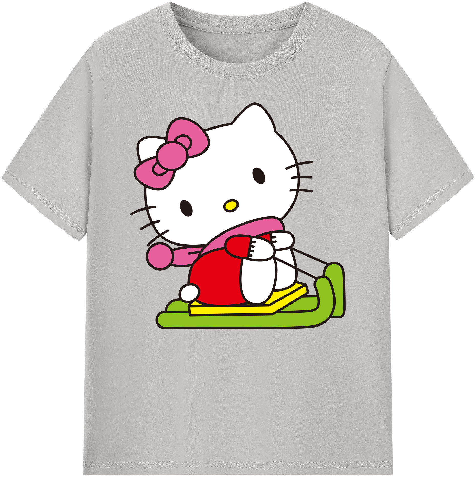 （画像用） Hello Kitty ハローキティ 綿100％ メンズ半袖Tシャツ｜肌触りやわらか＆通気性