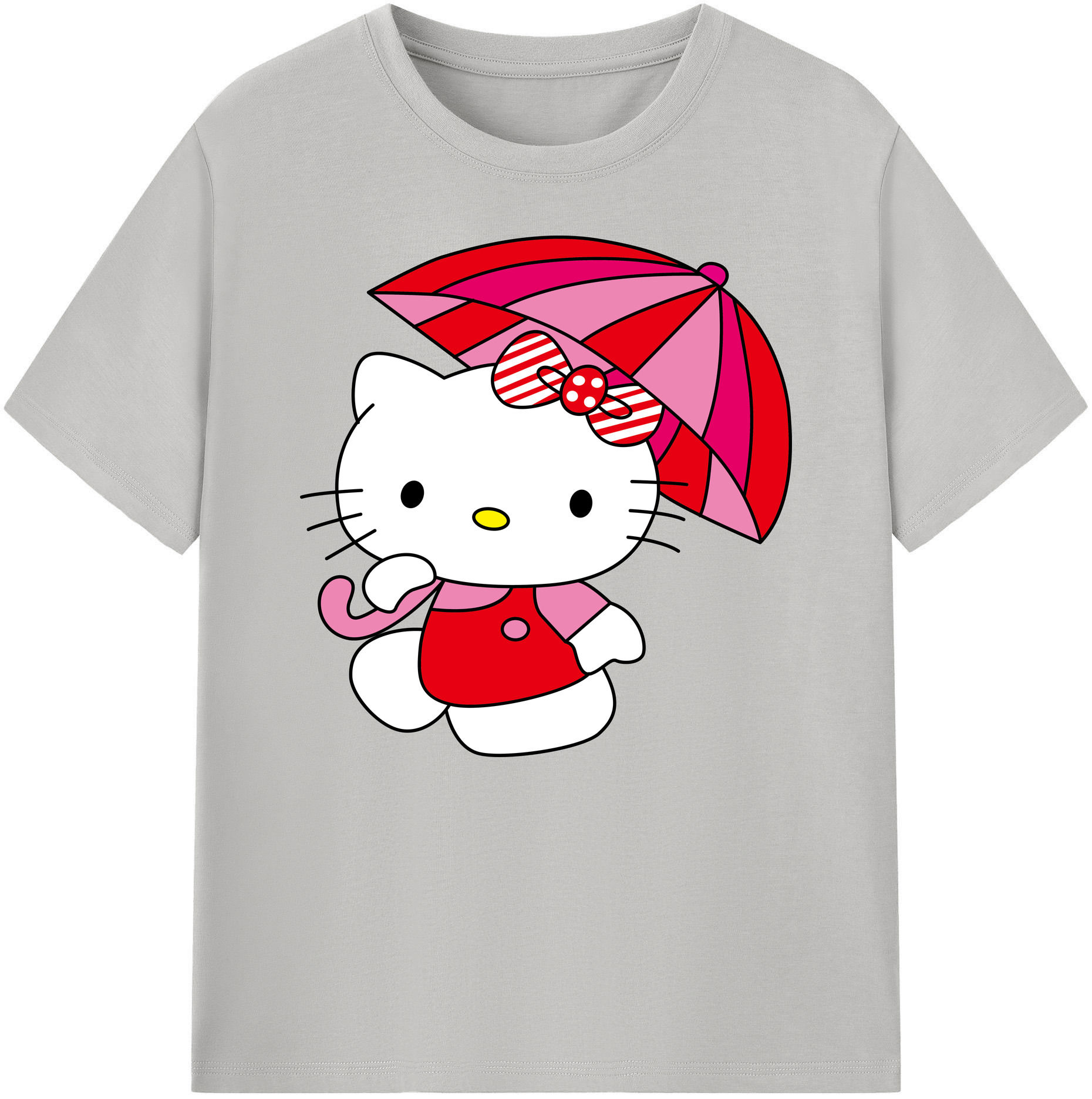 （画像用） Hello Kitty ハローキティ 綿100％ メンズ半袖Tシャツ｜肌触りやわらか＆通気性