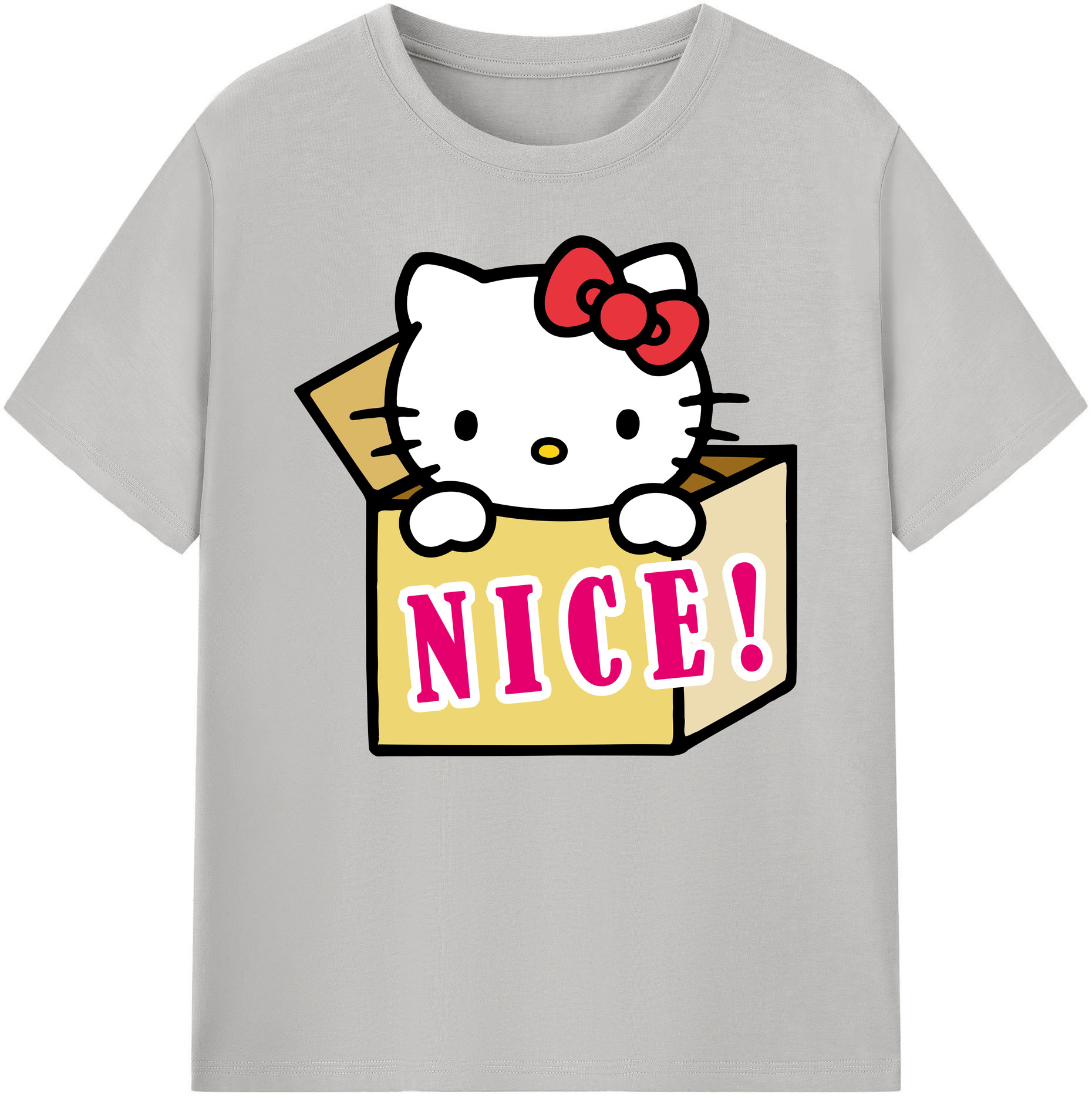 （画像用） Hello Kitty ハローキティ 綿100％ メンズ半袖Tシャツ｜肌触りやわらか＆通気性