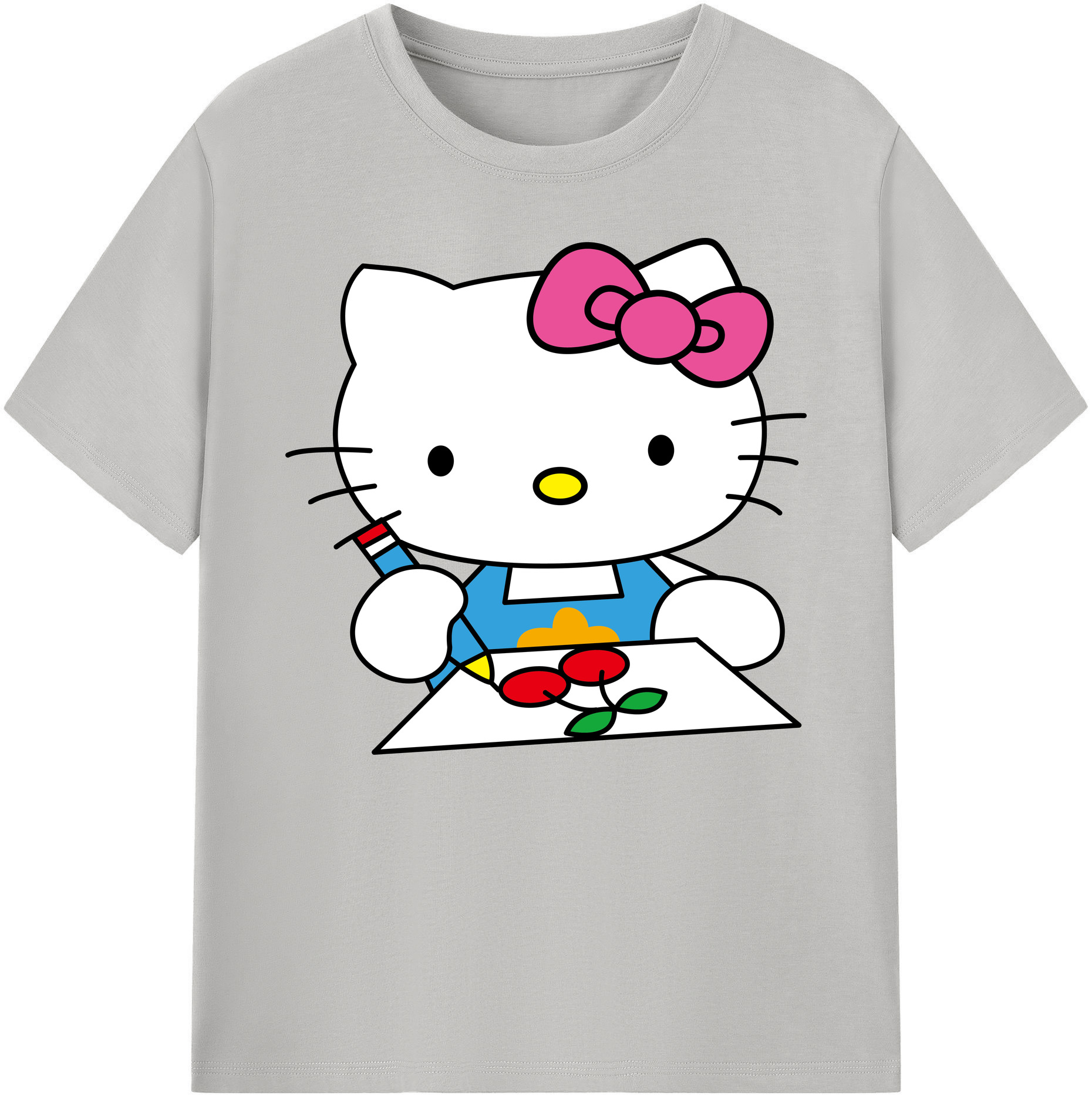 （画像用） Hello Kitty ハローキティ 綿100％ メンズ半袖Tシャツ｜肌触りやわらか＆通気性