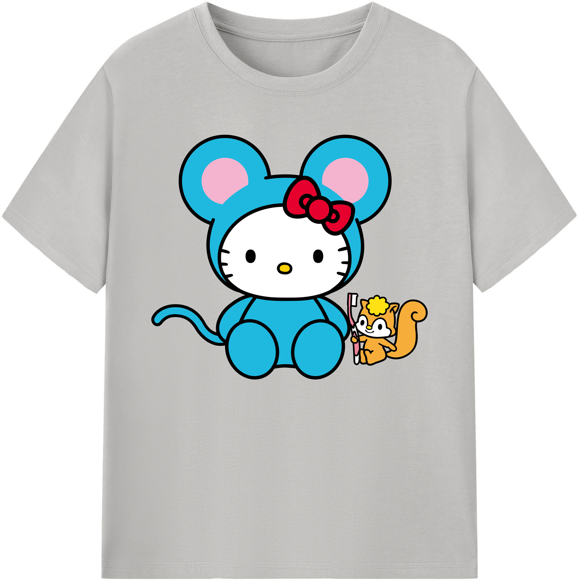 （画像用） Hello Kitty ハローキティ 綿100％ メンズ半袖Tシャツ｜肌触りやわらか＆通気性