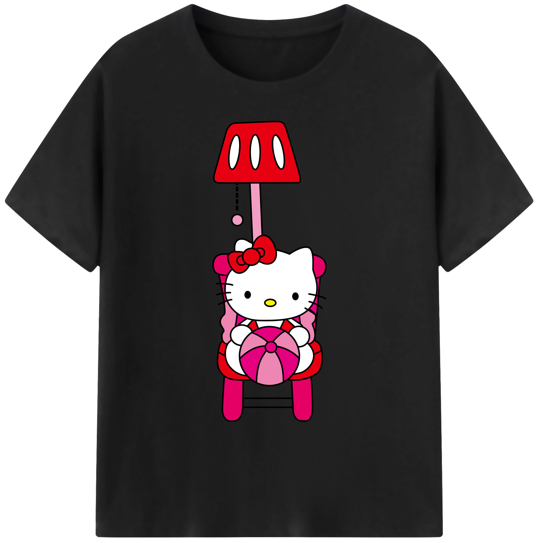 （画像用） Hello Kitty ハローキティ 綿100％ メンズ半袖Tシャツ｜肌触りやわらか＆通気性