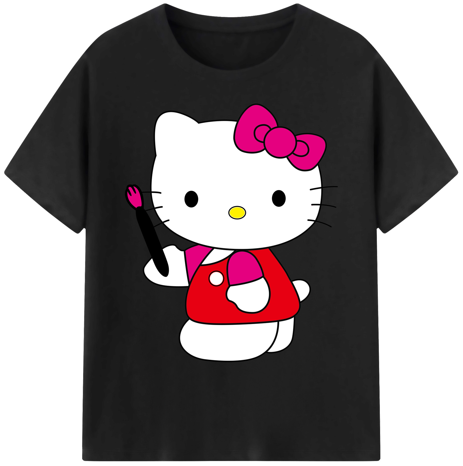（画像用） Hello Kitty ハローキティ 綿100％ メンズ半袖Tシャツ｜肌触りやわらか＆通気性