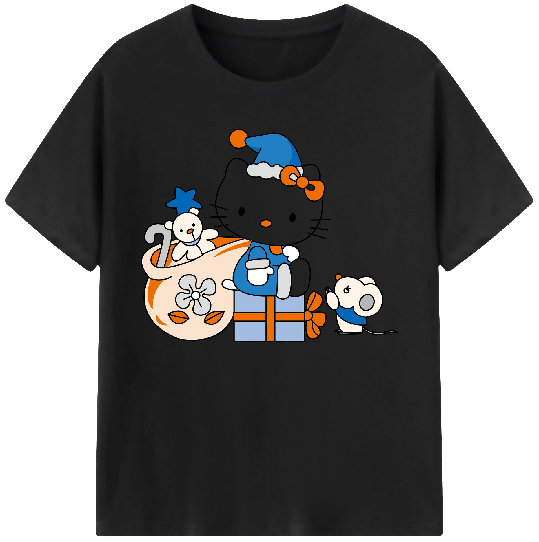 （画像用） Hello Kitty ハローキティ 綿100％ メンズ半袖Tシャツ｜肌触りやわらか＆通気性