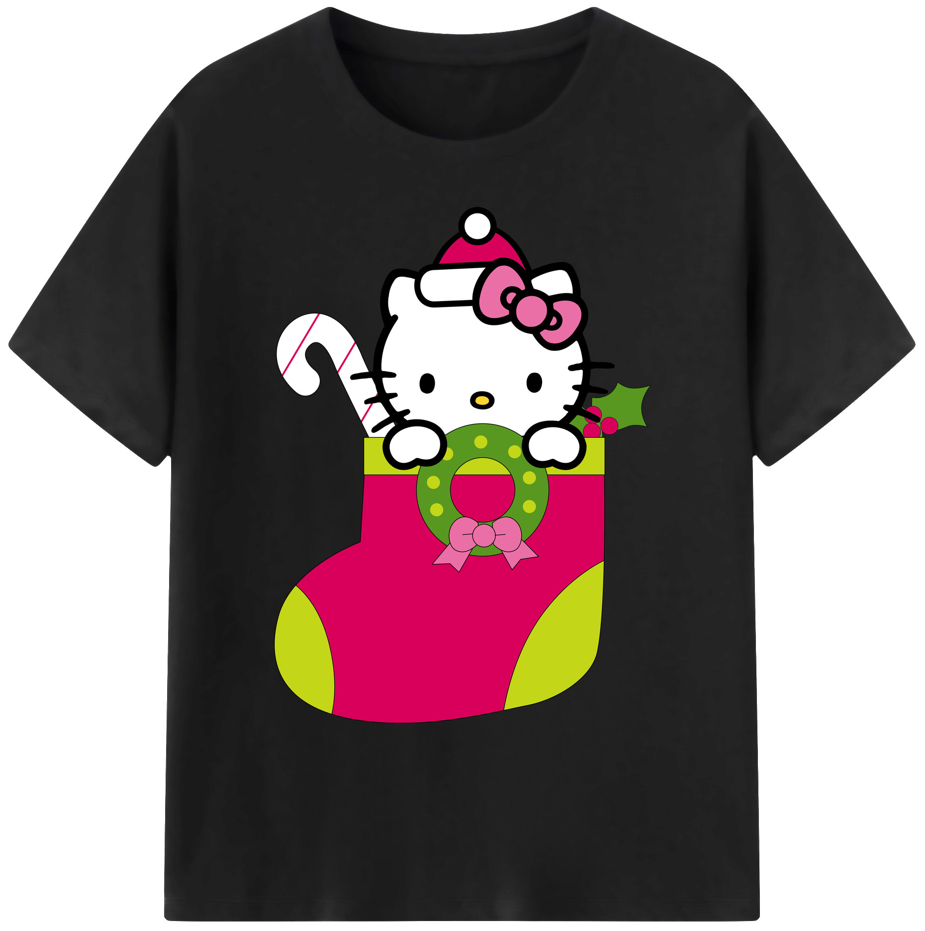 （画像用） Hello Kitty ハローキティ 綿100％ メンズ半袖Tシャツ｜肌触りやわらか＆通気性