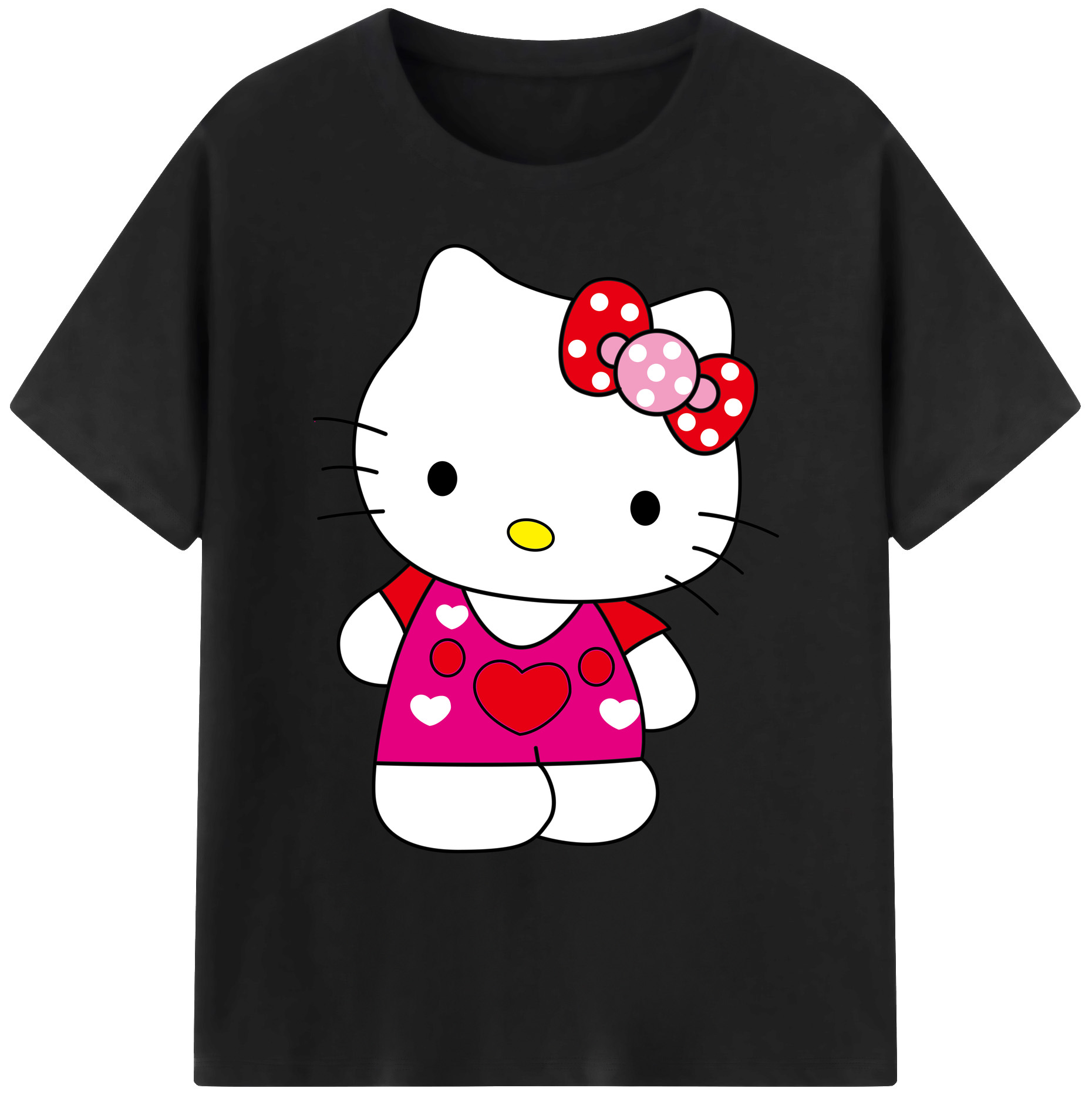 （画像用） Hello Kitty ハローキティ 綿100％ メンズ半袖Tシャツ｜肌触りやわらか＆通気性