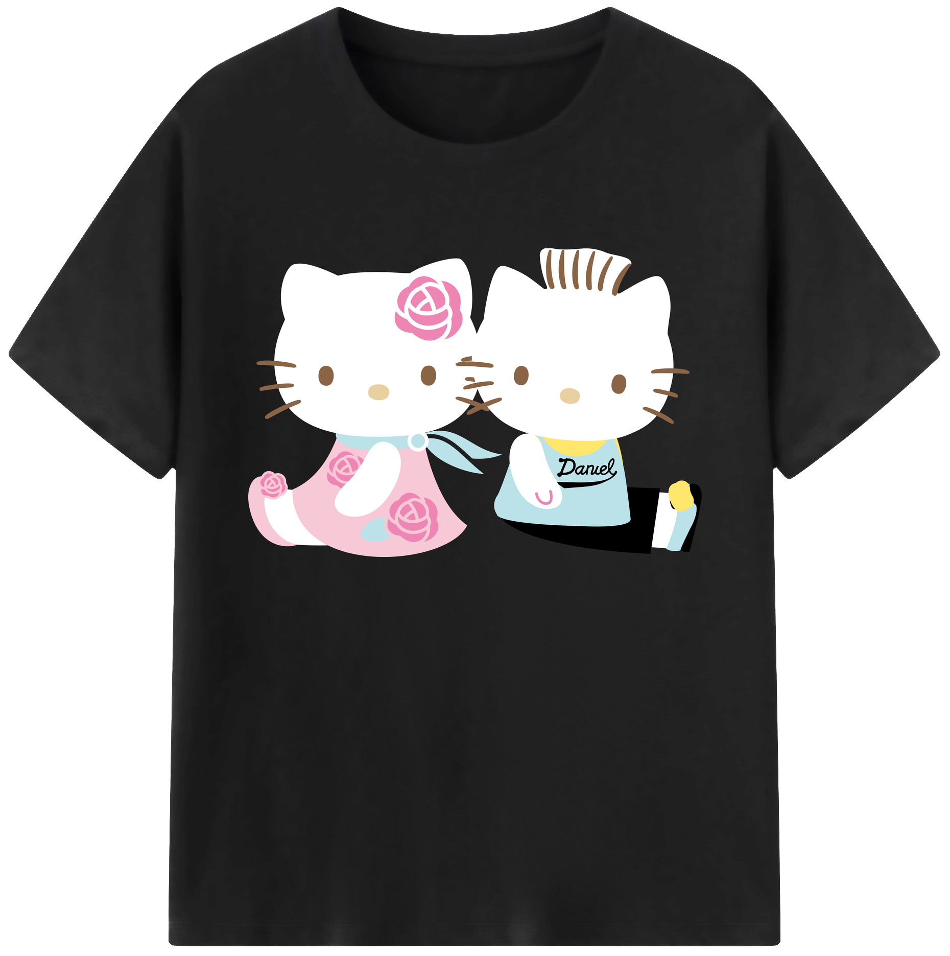 （画像用） Hello Kitty ハローキティ 綿100％ メンズ半袖Tシャツ｜肌触りやわらか＆通気性