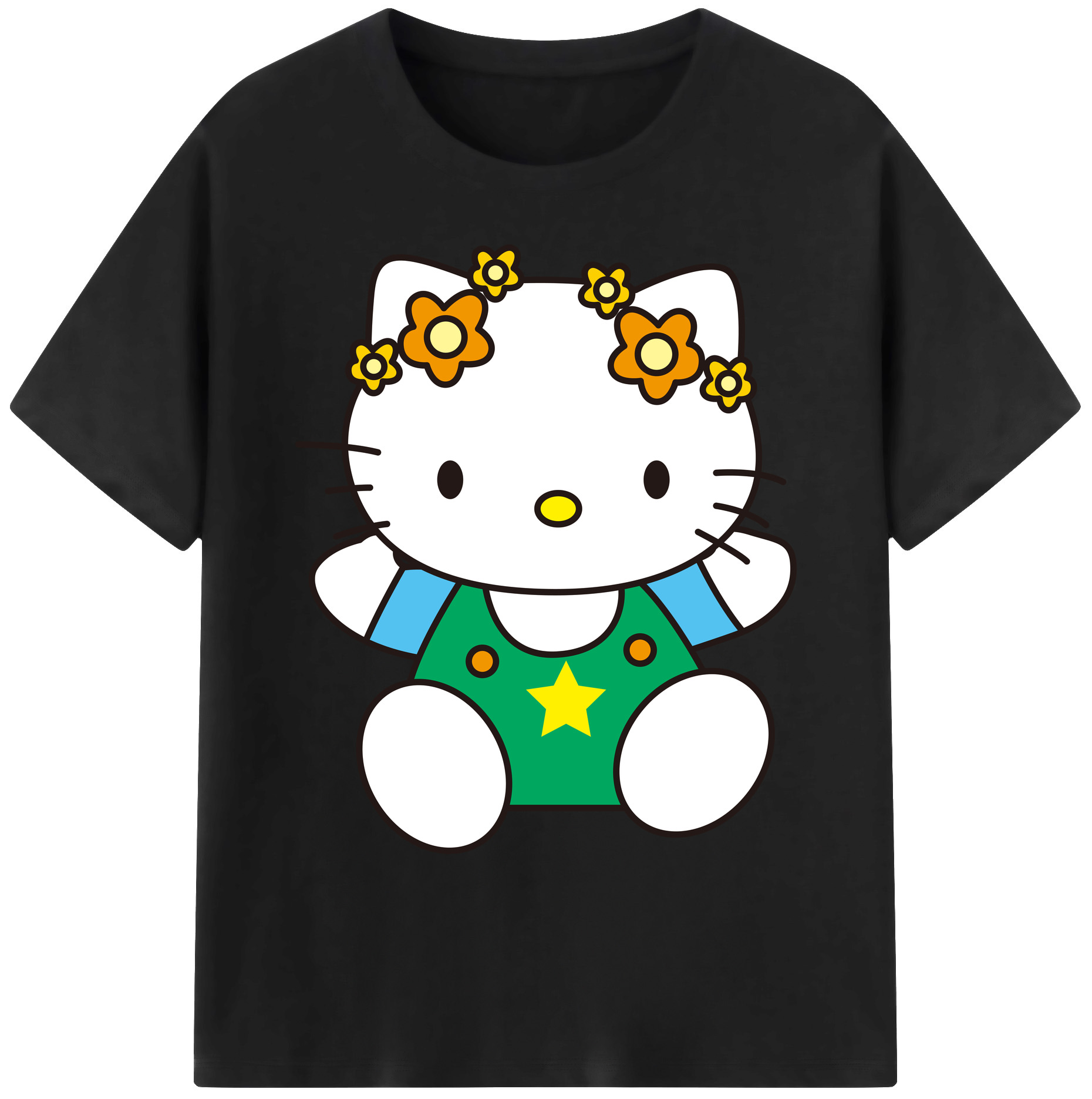 （画像用） Hello Kitty ハローキティ 綿100％ メンズ半袖Tシャツ｜肌触りやわらか＆通気性