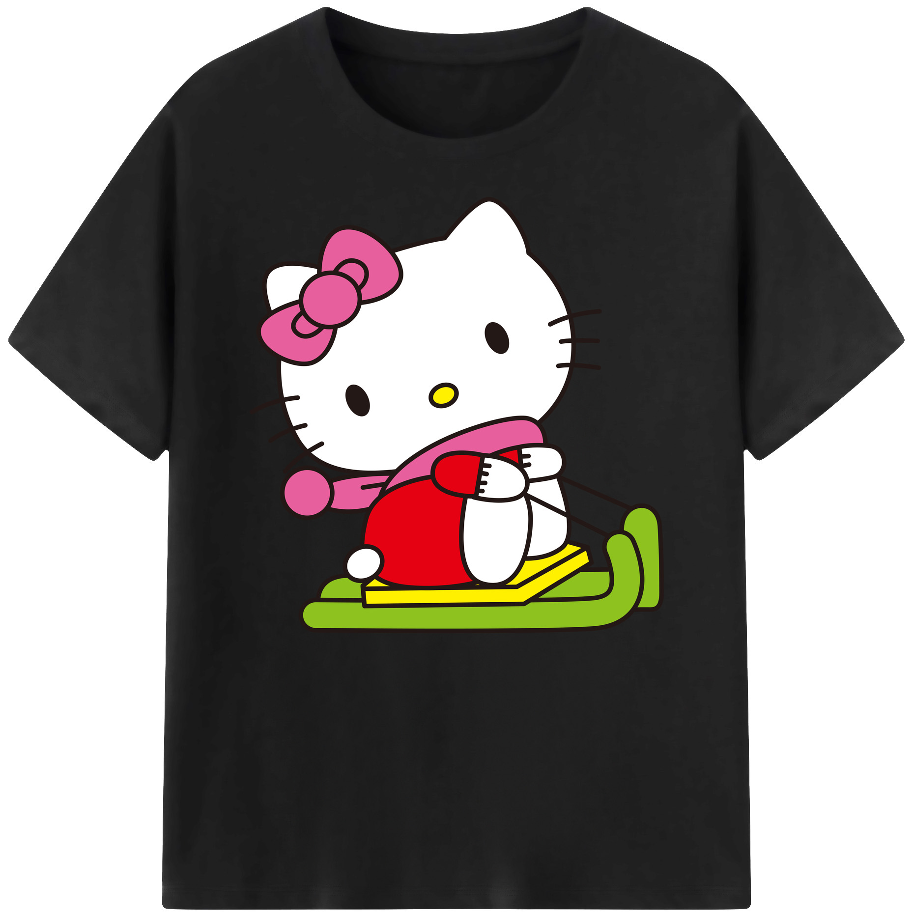 （画像用） Hello Kitty ハローキティ 綿100％ メンズ半袖Tシャツ｜肌触りやわらか＆通気性