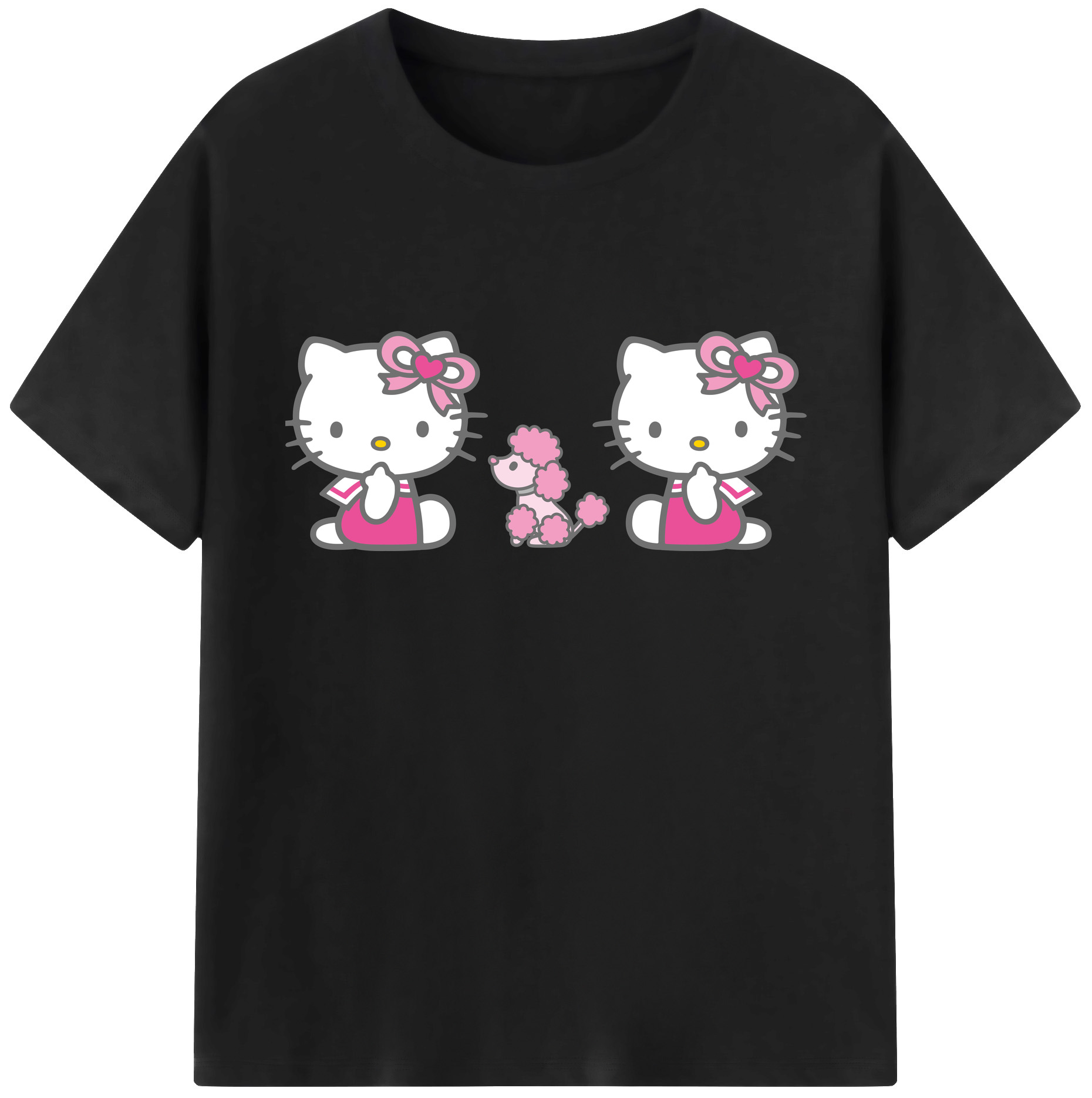（画像用） Hello Kitty ハローキティ 綿100％ メンズ半袖Tシャツ｜肌触りやわらか＆通気性