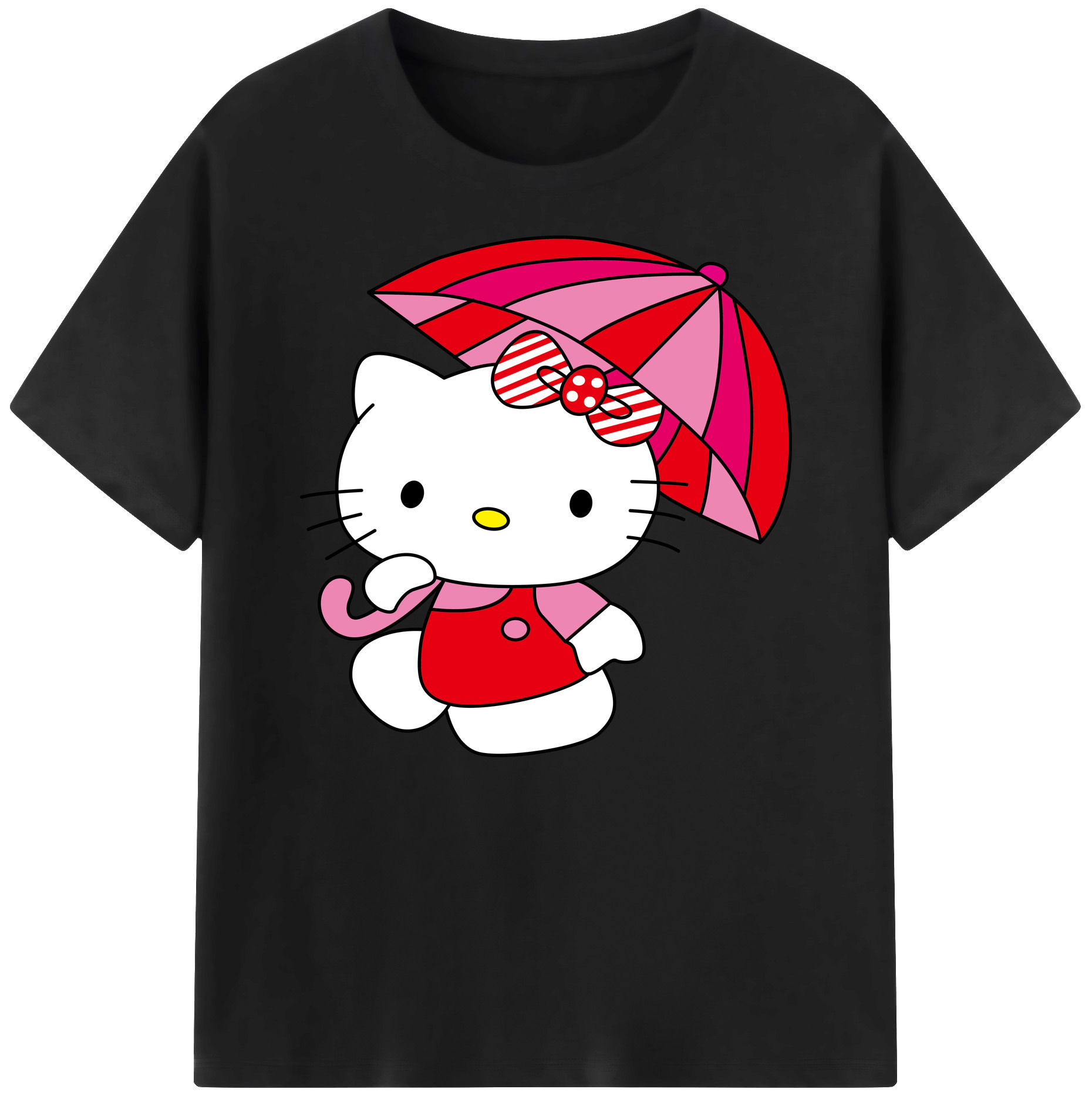 （画像用） Hello Kitty ハローキティ 綿100％ メンズ半袖Tシャツ｜肌触りやわらか＆通気性