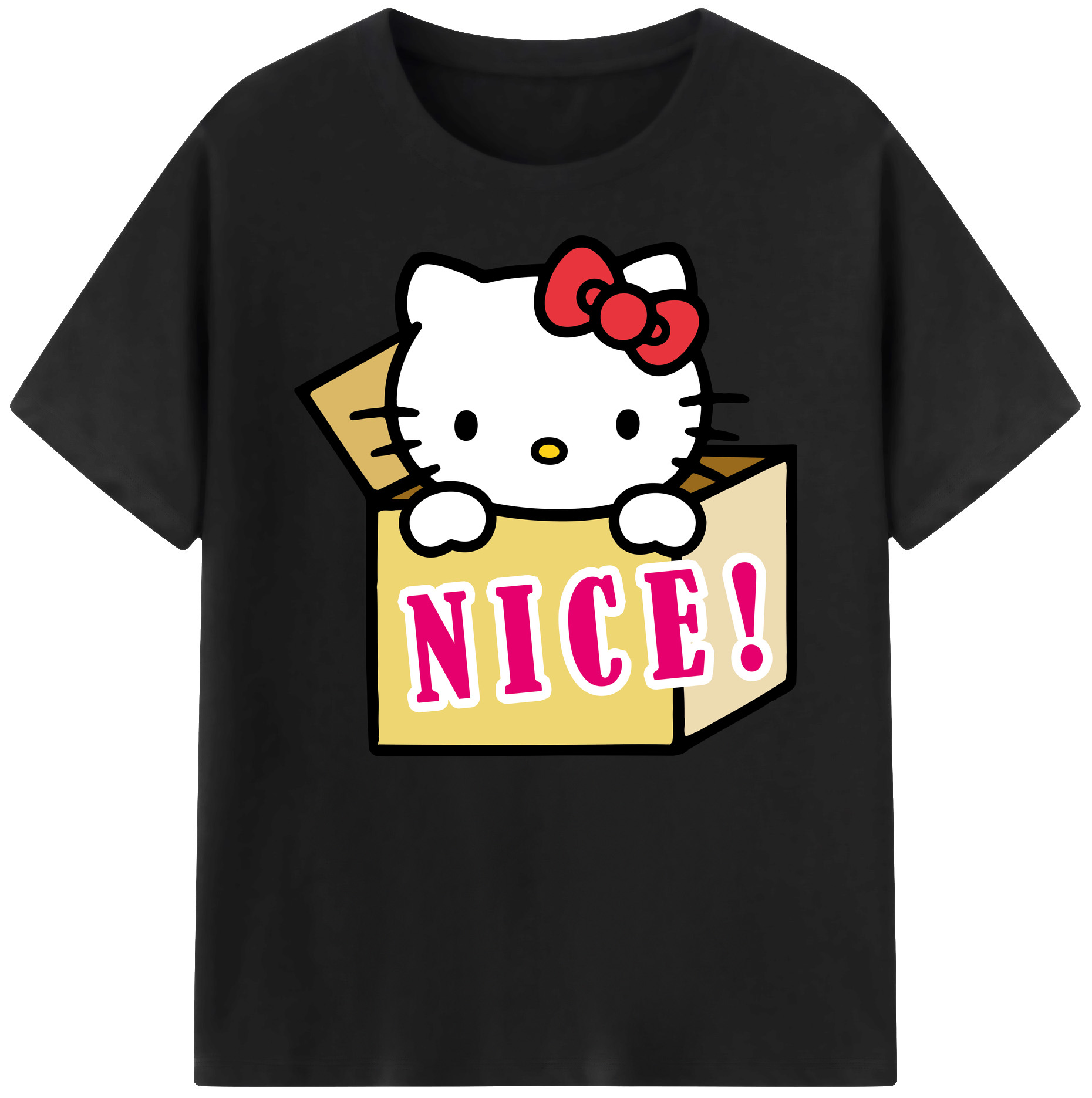 （画像用） Hello Kitty ハローキティ 綿100％ メンズ半袖Tシャツ｜肌触りやわらか＆通気性