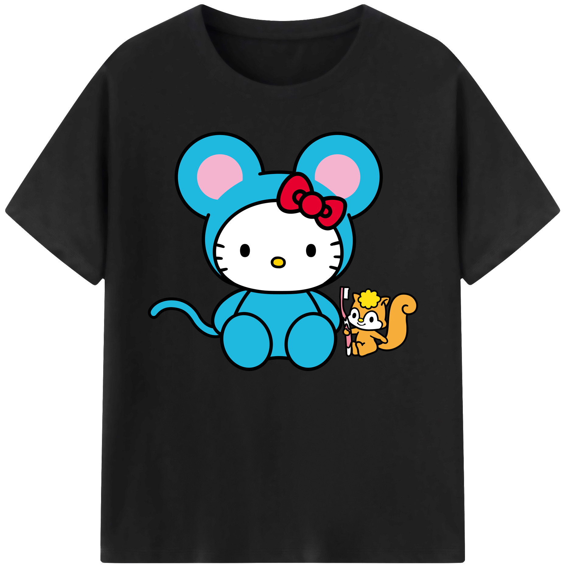 （画像用） Hello Kitty ハローキティ 綿100％ メンズ半袖Tシャツ｜肌触りやわらか＆通気性