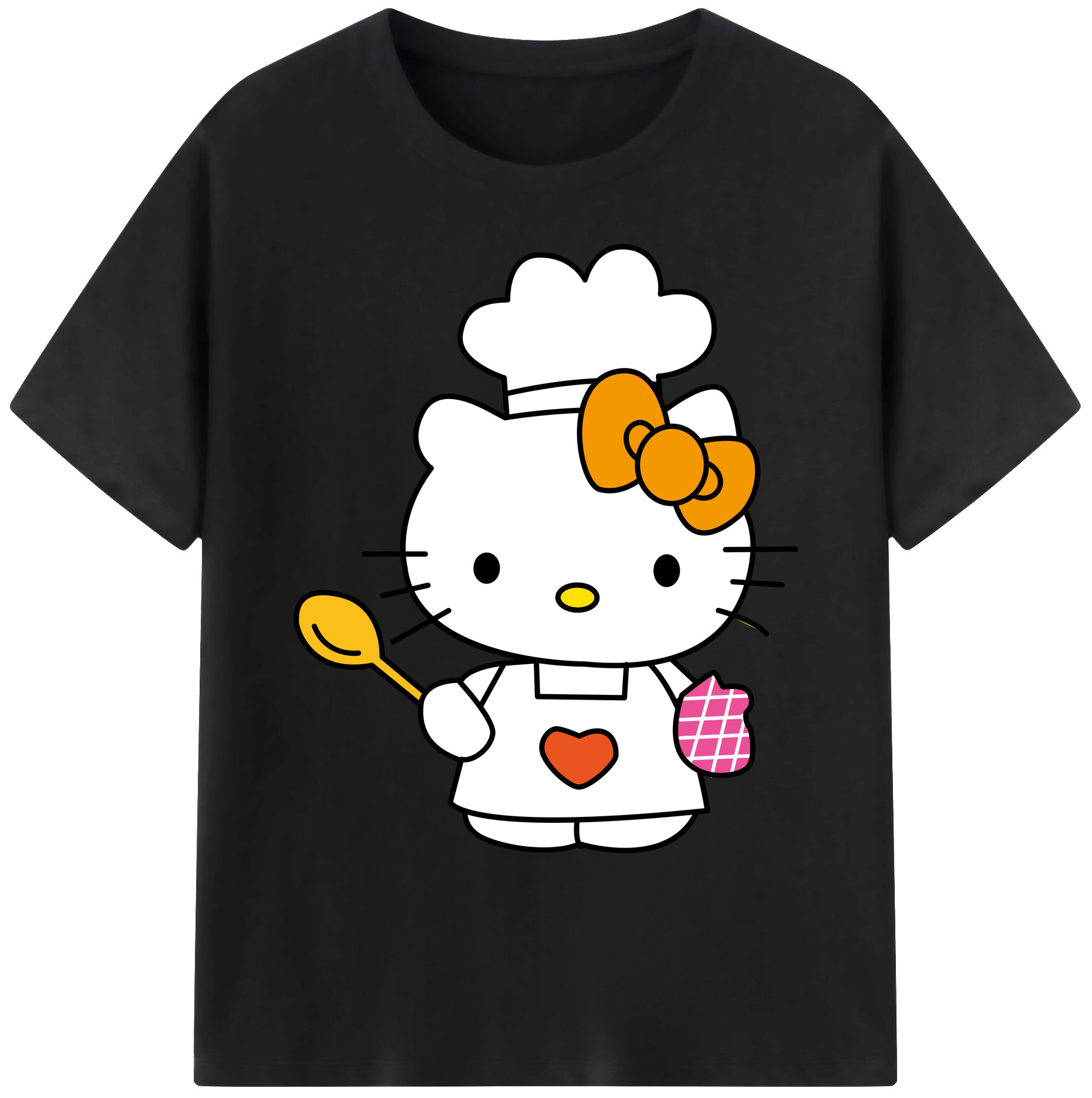 （画像用） Hello Kitty ハローキティ 綿100％ メンズ半袖Tシャツ｜肌触りやわらか＆通気性