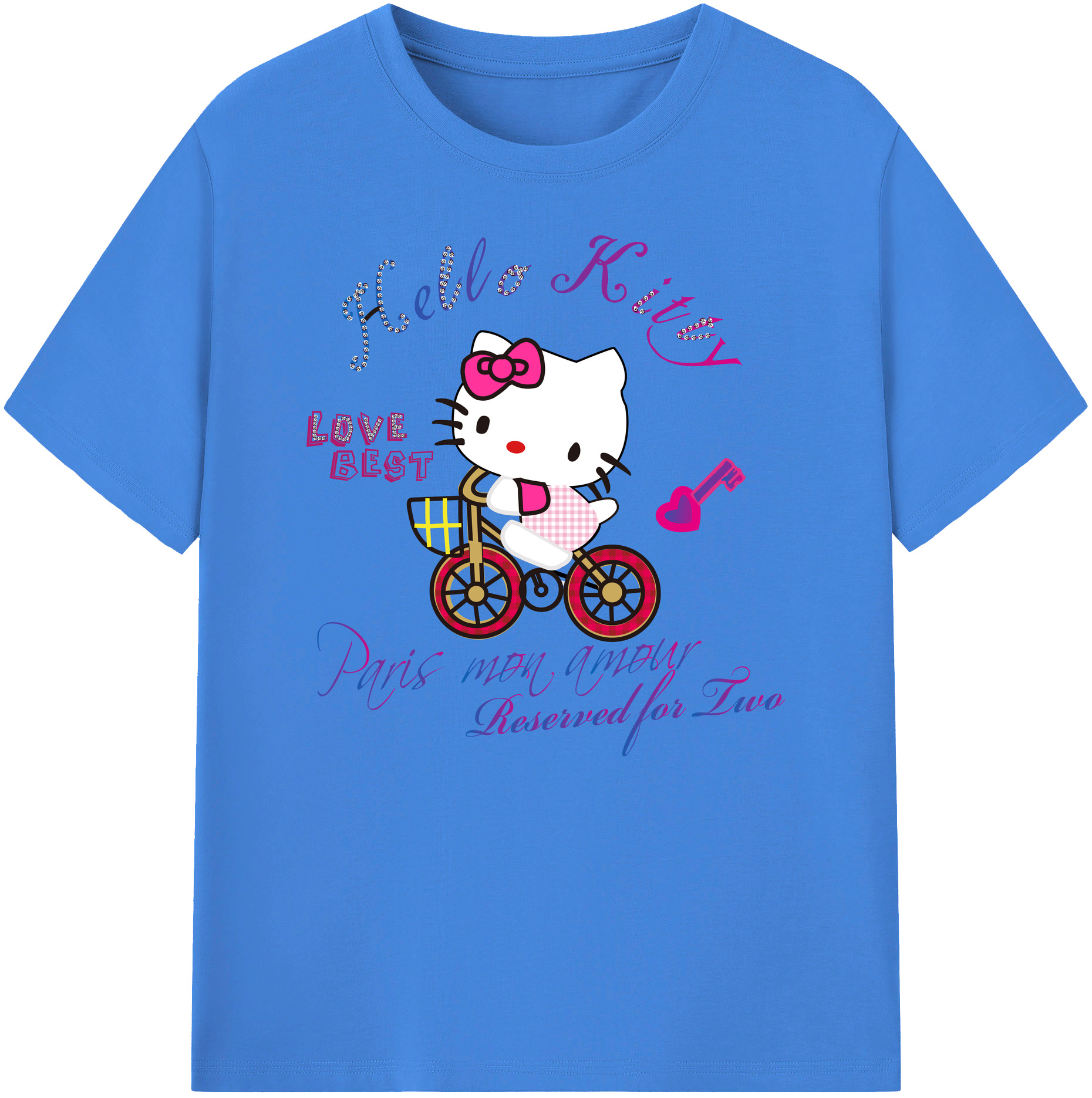 （画像用） Hello Kitty ハローキティ 綿100％ メンズ半袖Tシャツ｜肌触りやわらか＆通気性