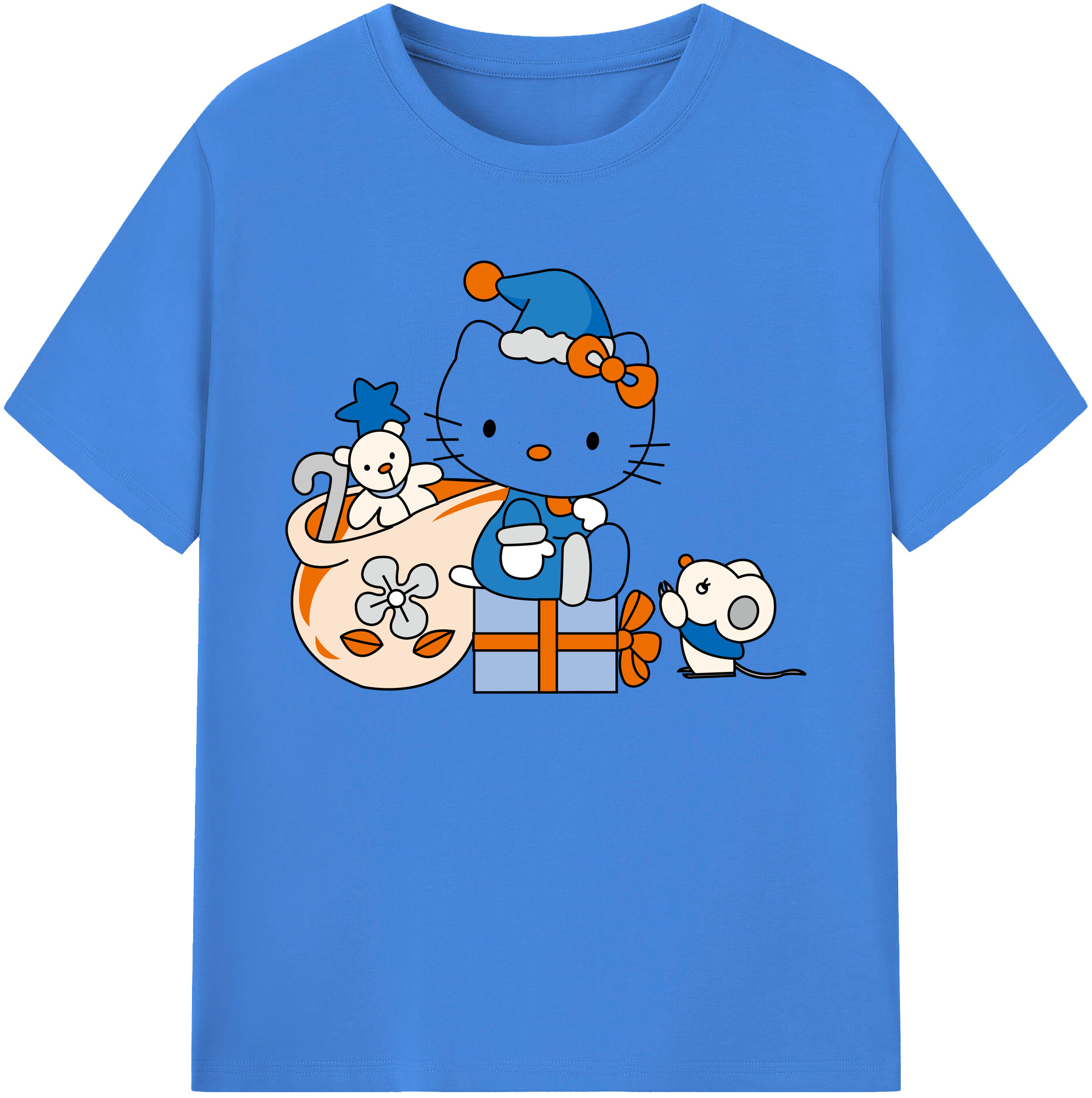 （画像用） Hello Kitty ハローキティ 綿100％ メンズ半袖Tシャツ｜肌触りやわらか＆通気性