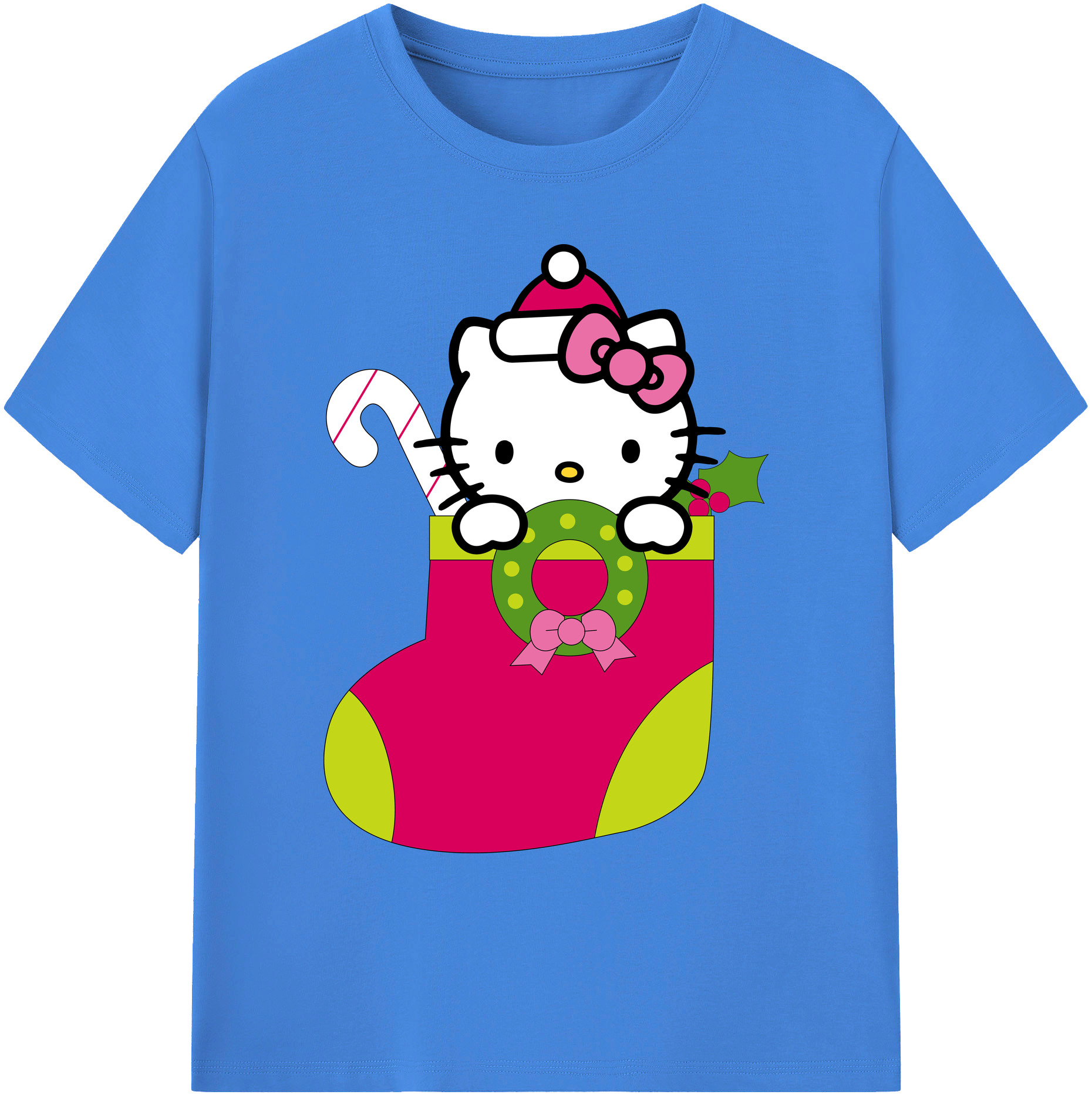（画像用） Hello Kitty ハローキティ 綿100％ メンズ半袖Tシャツ｜肌触りやわらか＆通気性
