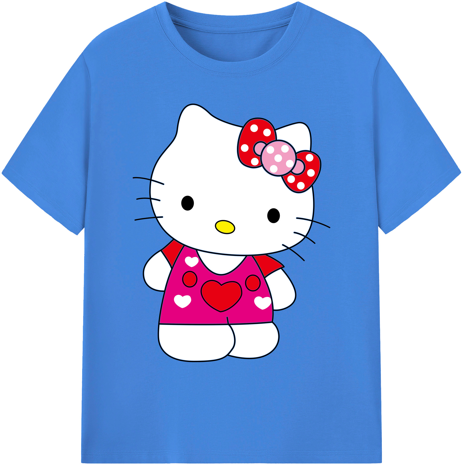 （画像用） Hello Kitty ハローキティ 綿100％ メンズ半袖Tシャツ｜肌触りやわらか＆通気性
