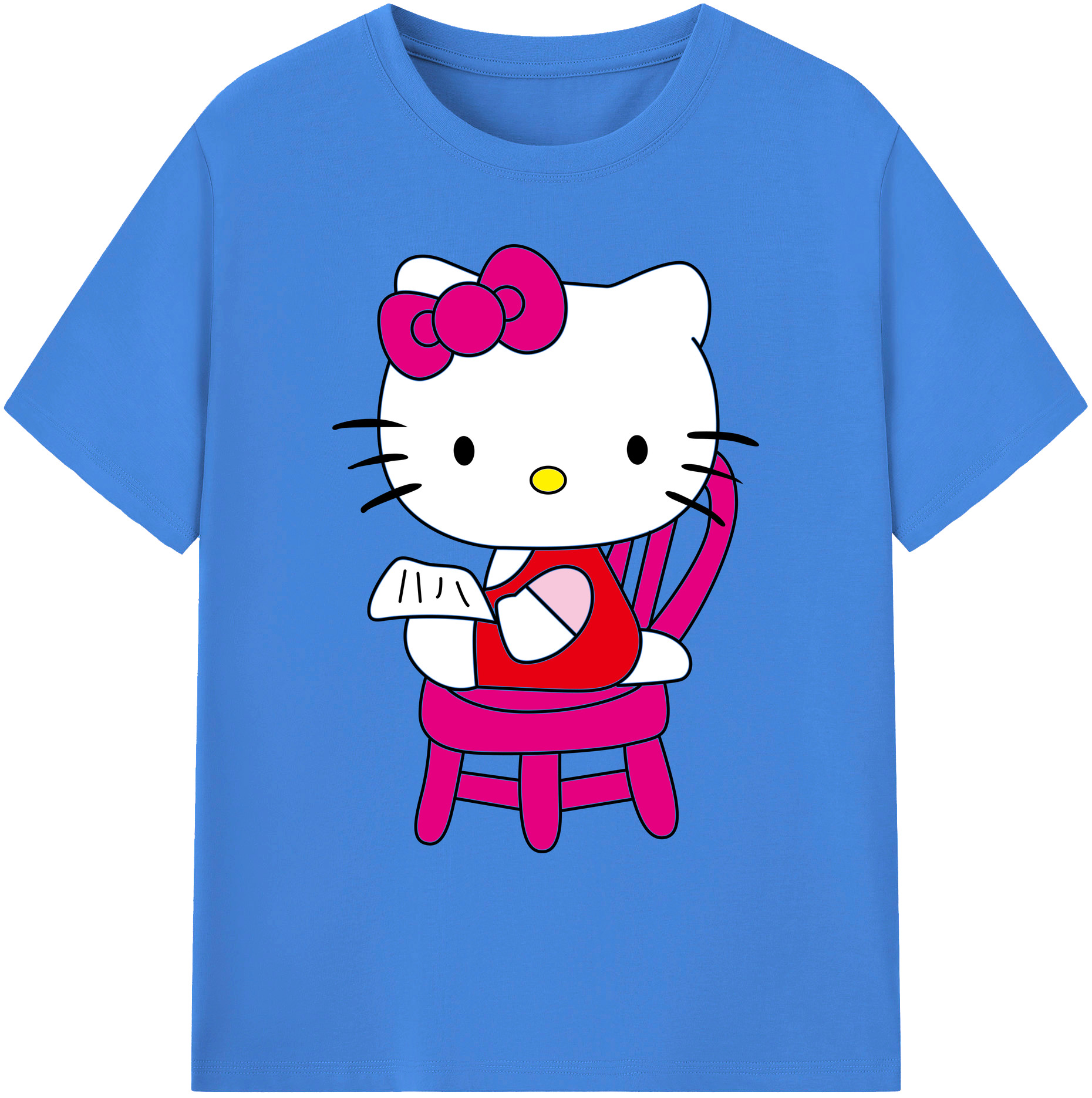 （画像用） Hello Kitty ハローキティ 綿100％ メンズ半袖Tシャツ｜肌触りやわらか＆通気性