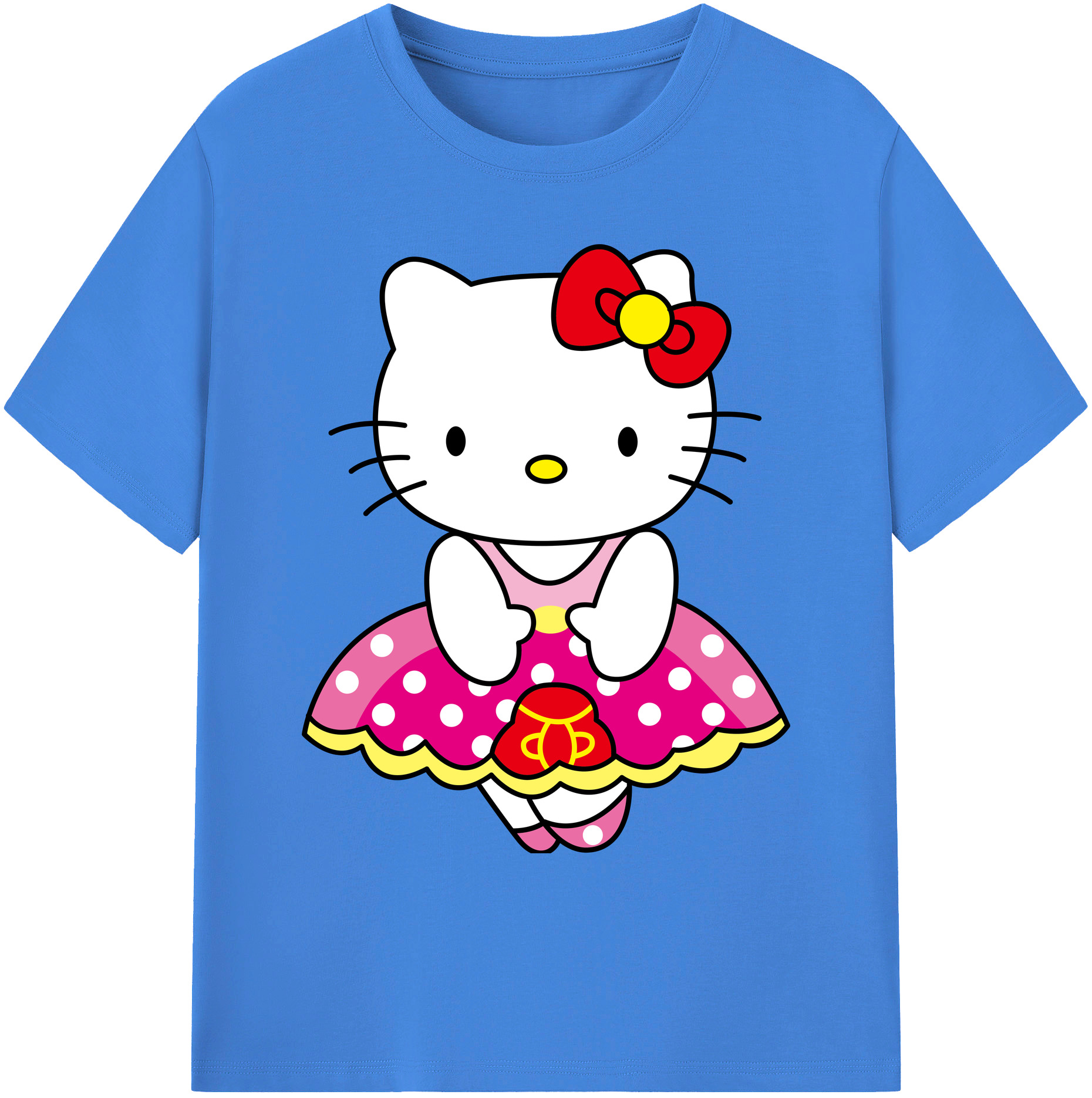 （画像用） Hello Kitty ハローキティ 綿100％ メンズ半袖Tシャツ｜肌触りやわらか＆通気性