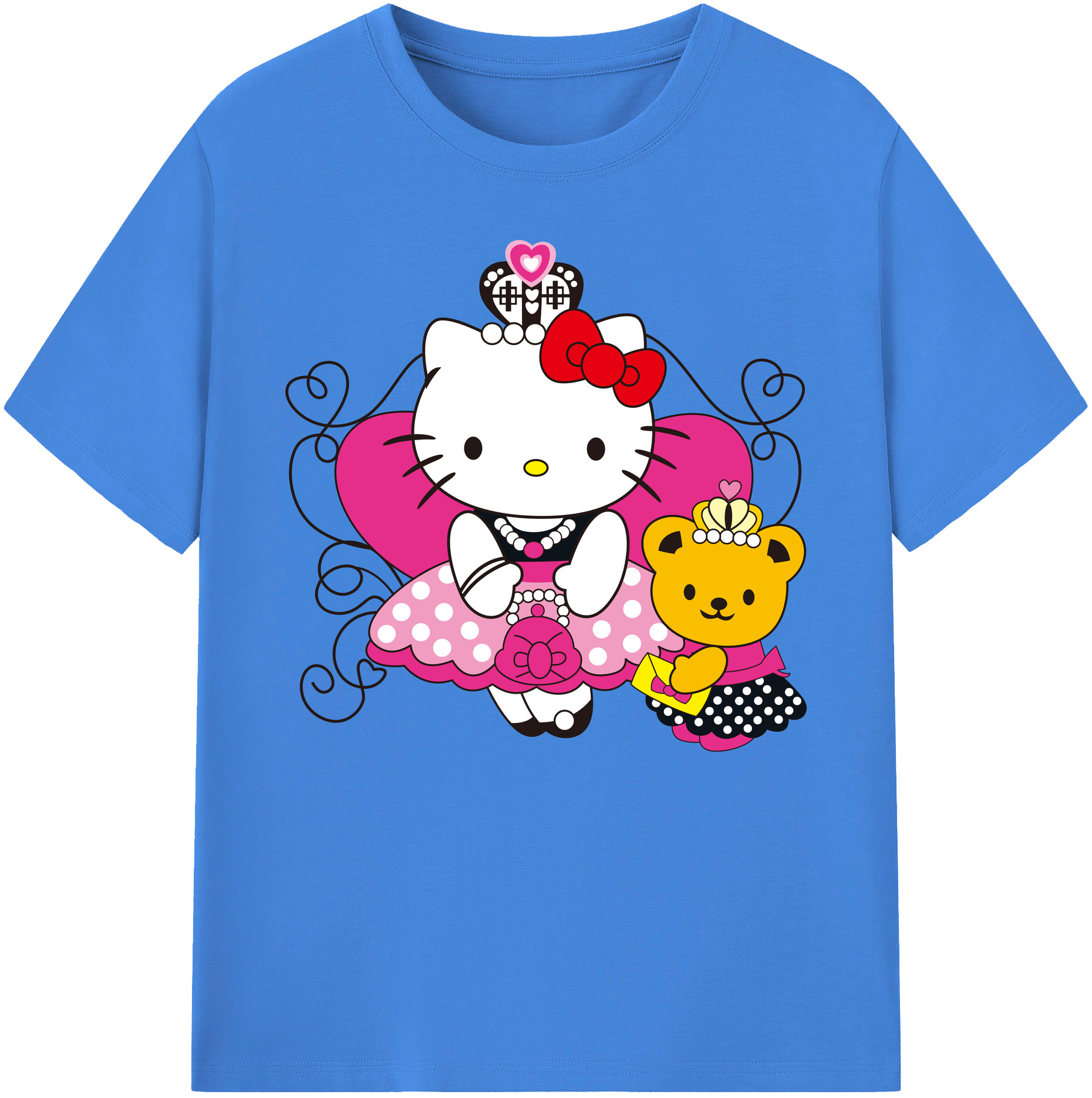 （画像用） Hello Kitty ハローキティ 綿100％ メンズ半袖Tシャツ｜肌触りやわらか＆通気性