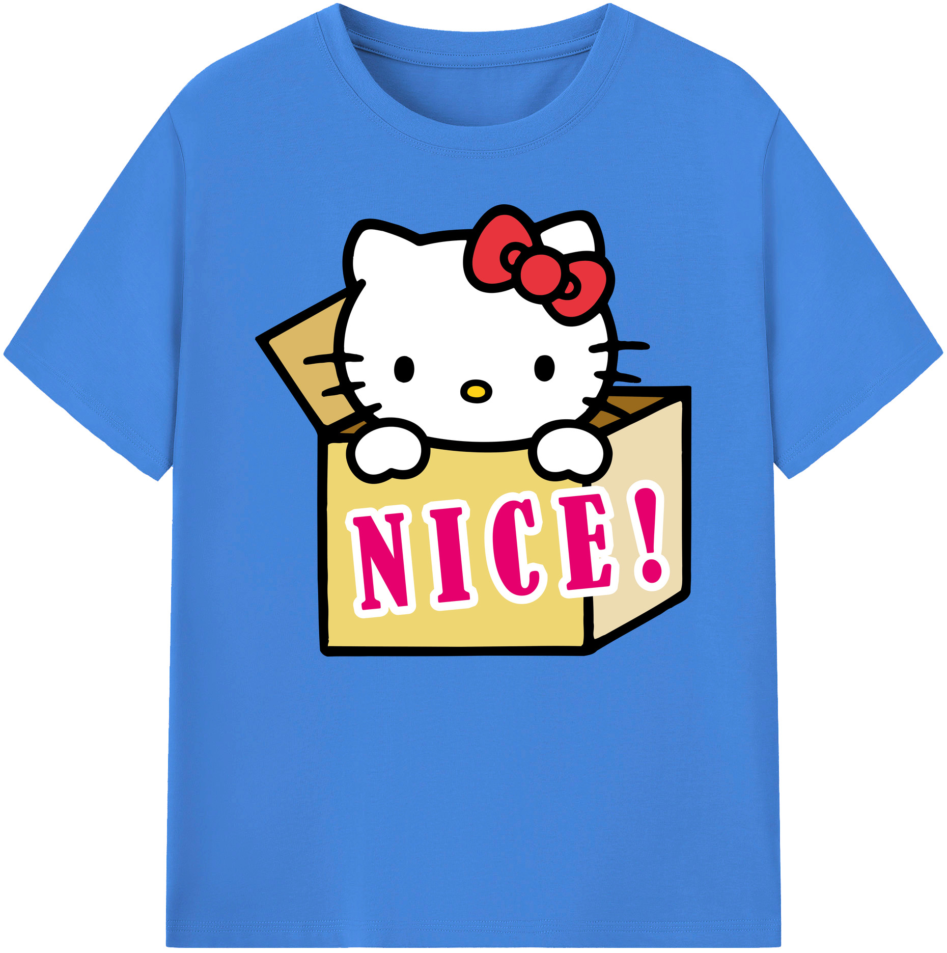 （画像用） Hello Kitty ハローキティ 綿100％ メンズ半袖Tシャツ｜肌触りやわらか＆通気性