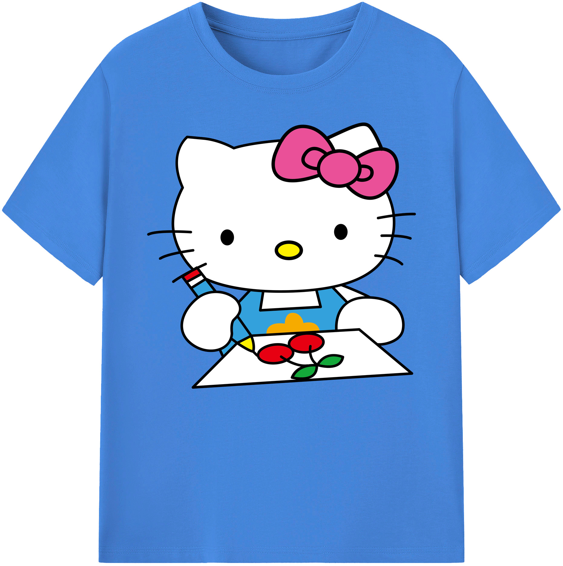（画像用） Hello Kitty ハローキティ 綿100％ メンズ半袖Tシャツ｜肌触りやわらか＆通気性
