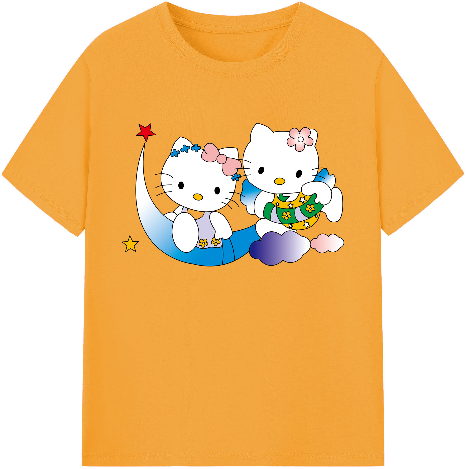（画像用） Hello Kitty ハローキティ 綿100％ メンズ半袖Tシャツ｜肌触りやわらか＆通気性