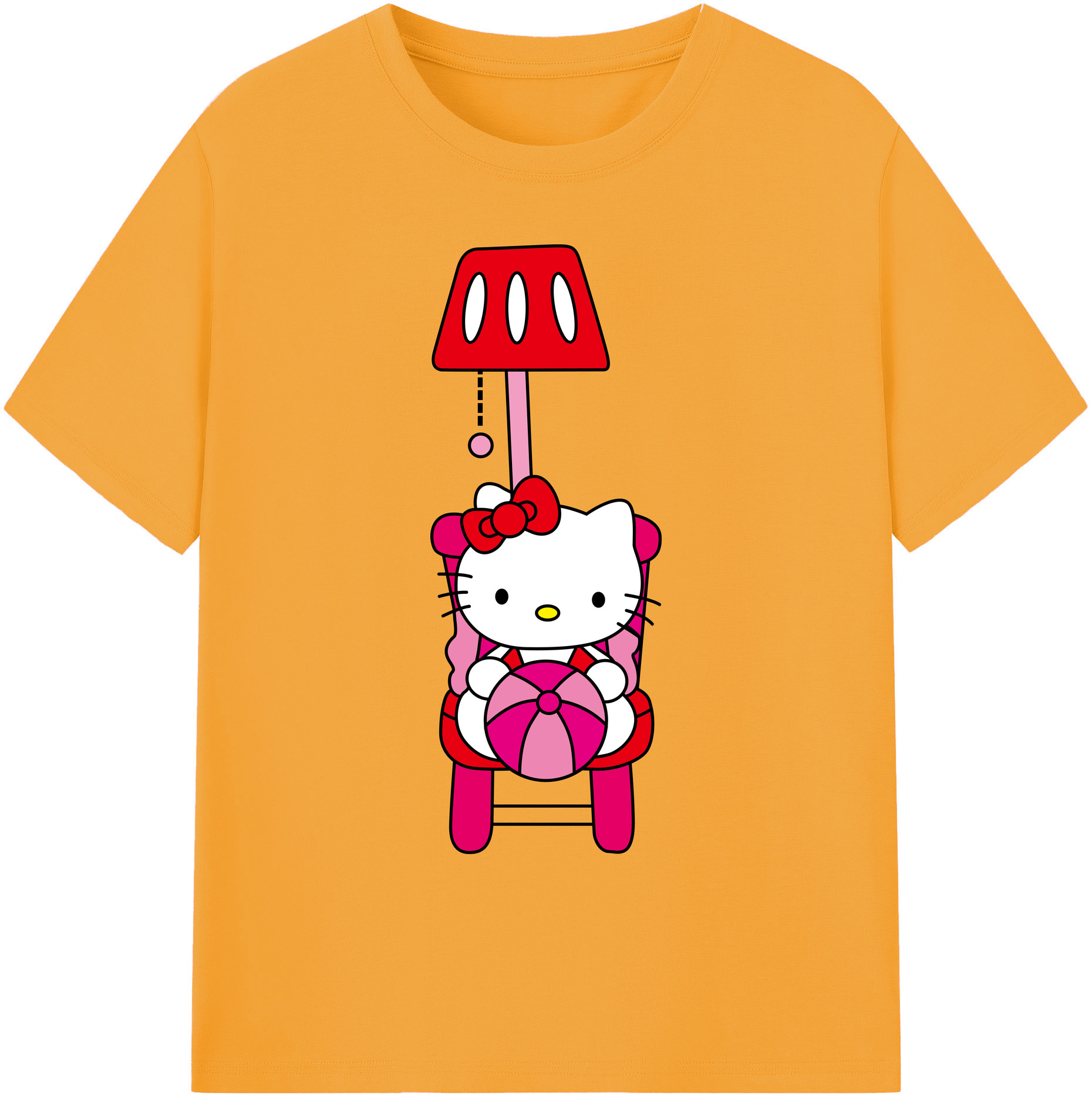 （画像用） Hello Kitty ハローキティ 綿100％ メンズ半袖Tシャツ｜肌触りやわらか＆通気性