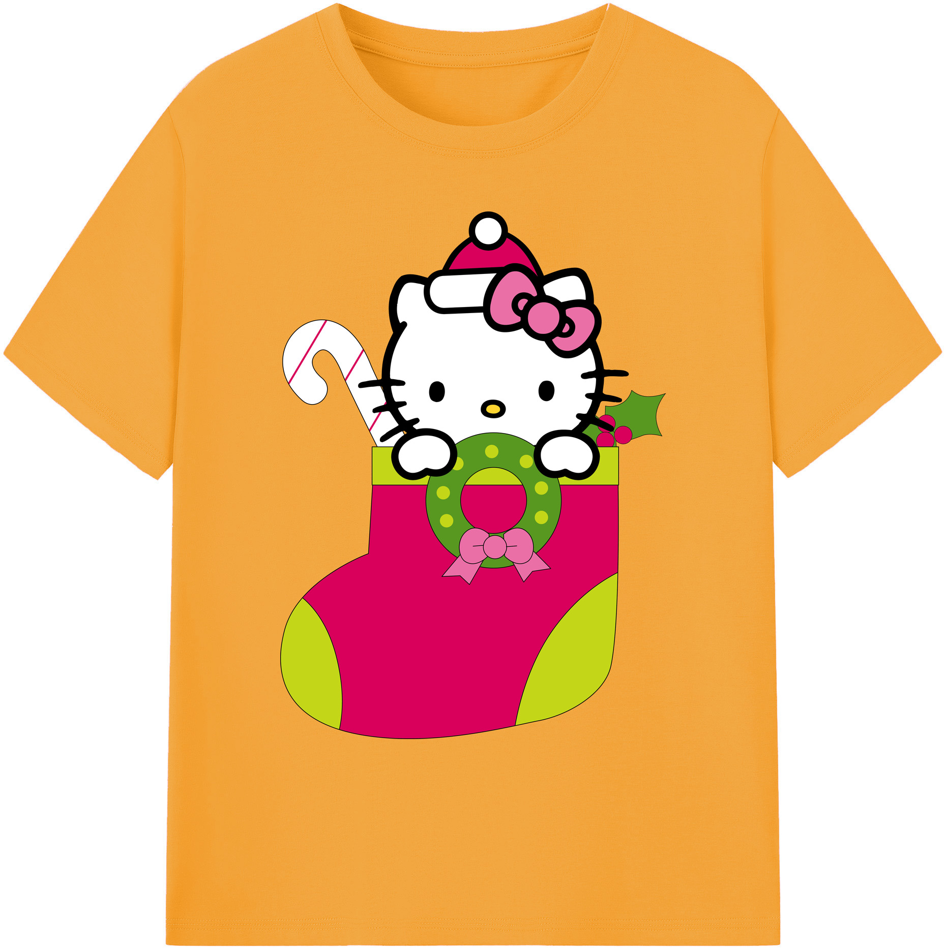 （画像用） Hello Kitty ハローキティ 綿100％ メンズ半袖Tシャツ｜肌触りやわらか＆通気性