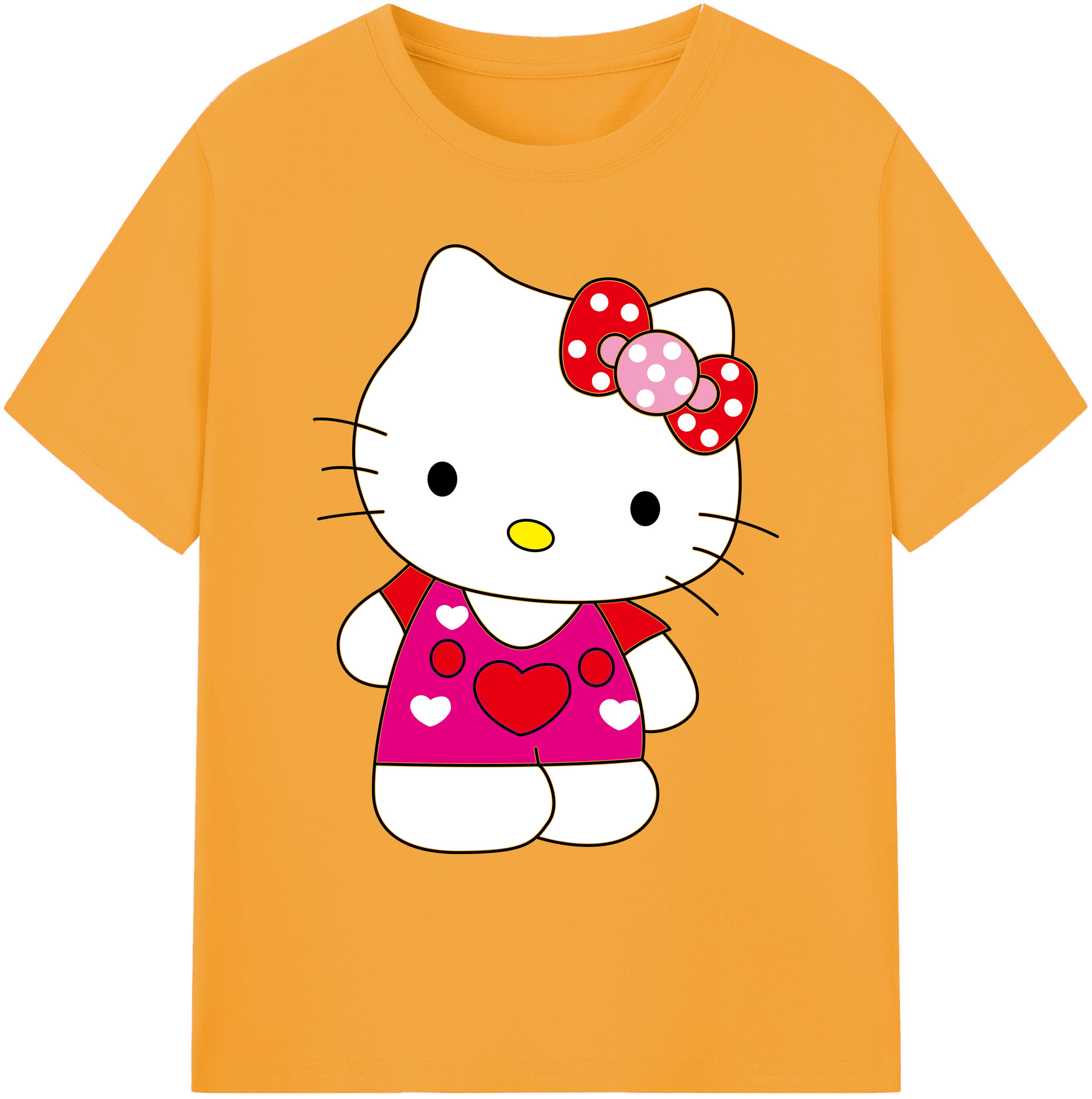 （画像用） Hello Kitty ハローキティ 綿100％ メンズ半袖Tシャツ｜肌触りやわらか＆通気性