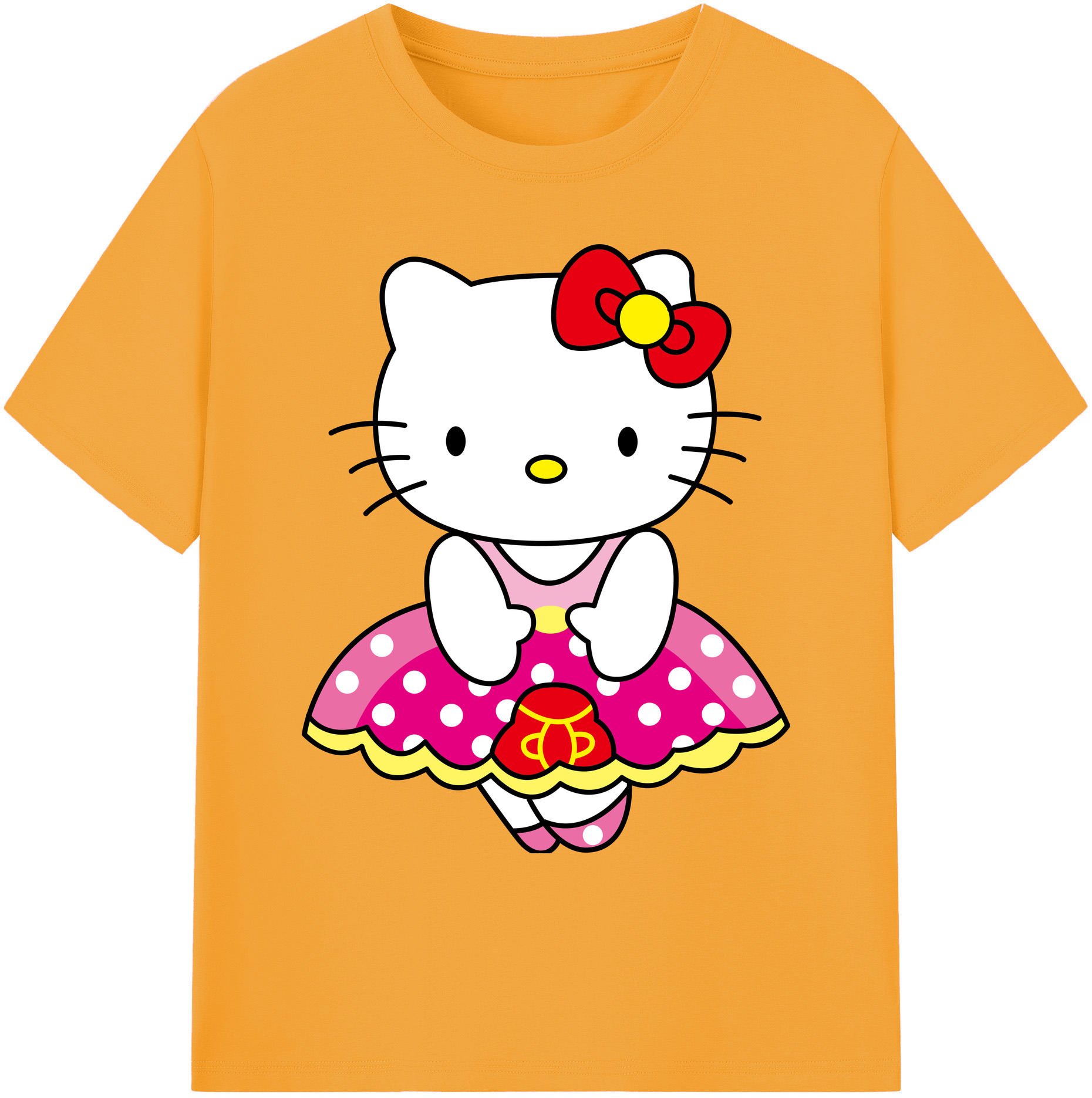 （画像用） Hello Kitty ハローキティ 綿100％ メンズ半袖Tシャツ｜肌触りやわらか＆通気性