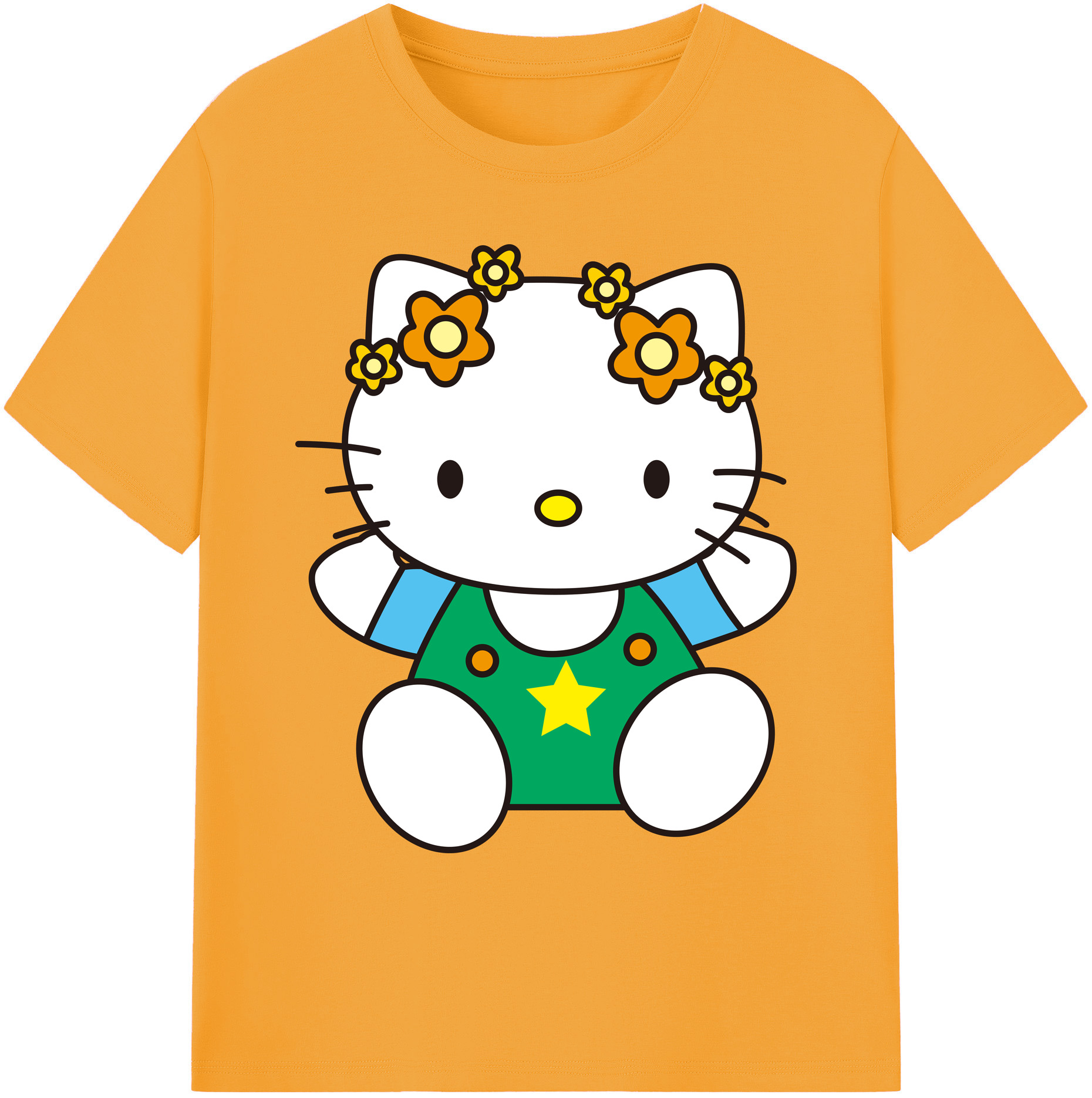 （画像用） Hello Kitty ハローキティ 綿100％ メンズ半袖Tシャツ｜肌触りやわらか＆通気性