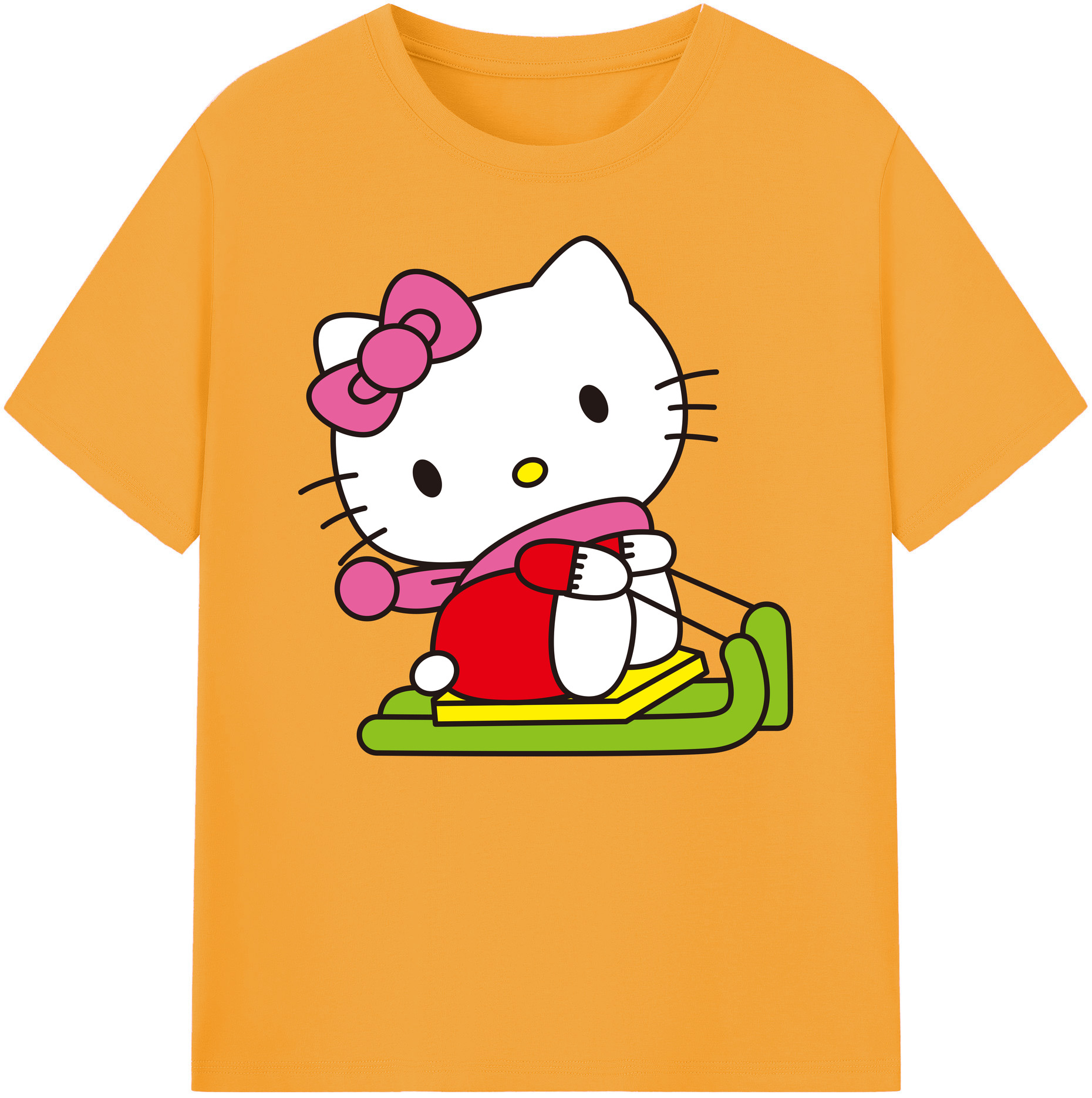 （画像用） Hello Kitty ハローキティ 綿100％ メンズ半袖Tシャツ｜肌触りやわらか＆通気性