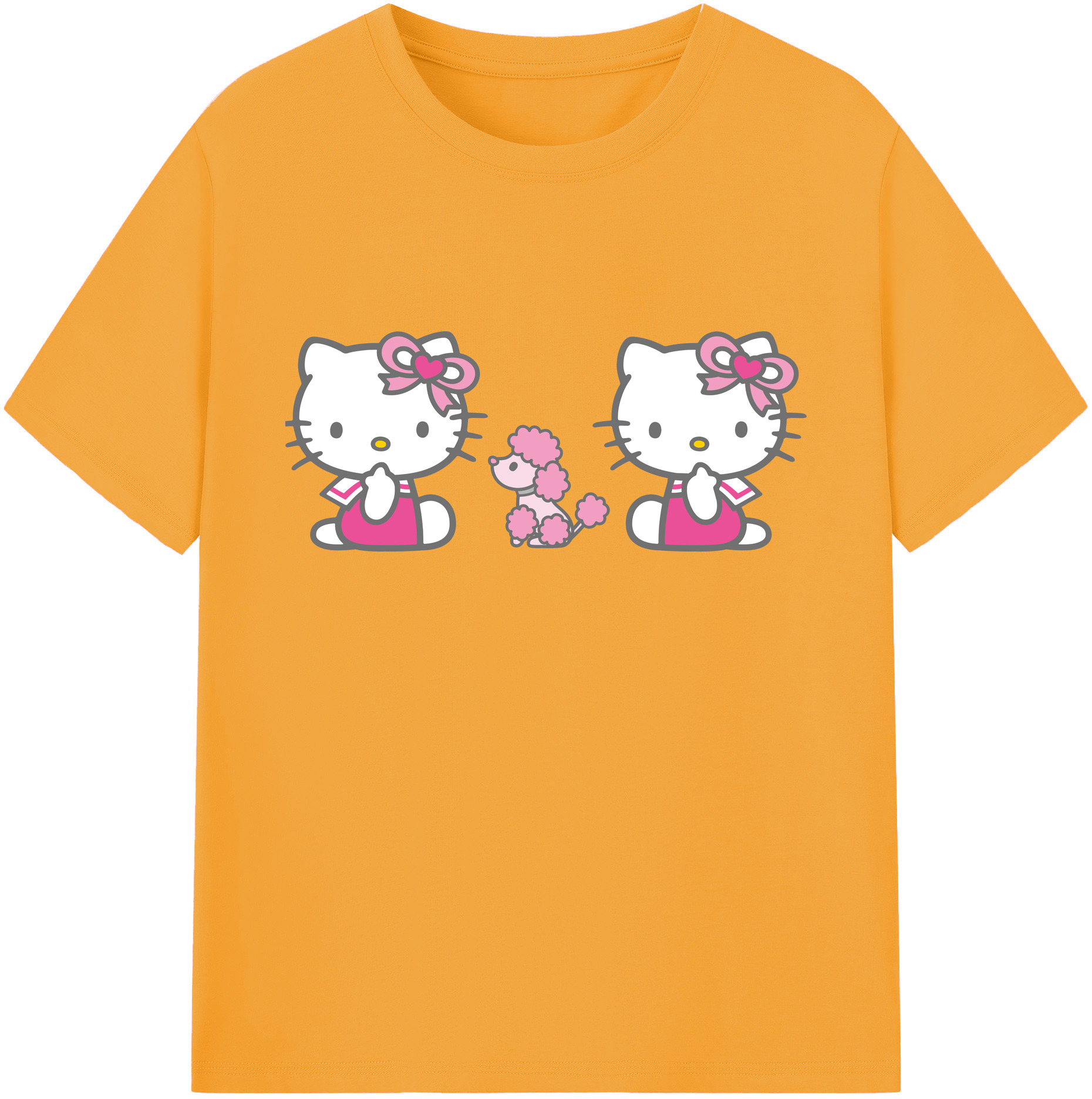 （画像用） Hello Kitty ハローキティ 綿100％ メンズ半袖Tシャツ｜肌触りやわらか＆通気性