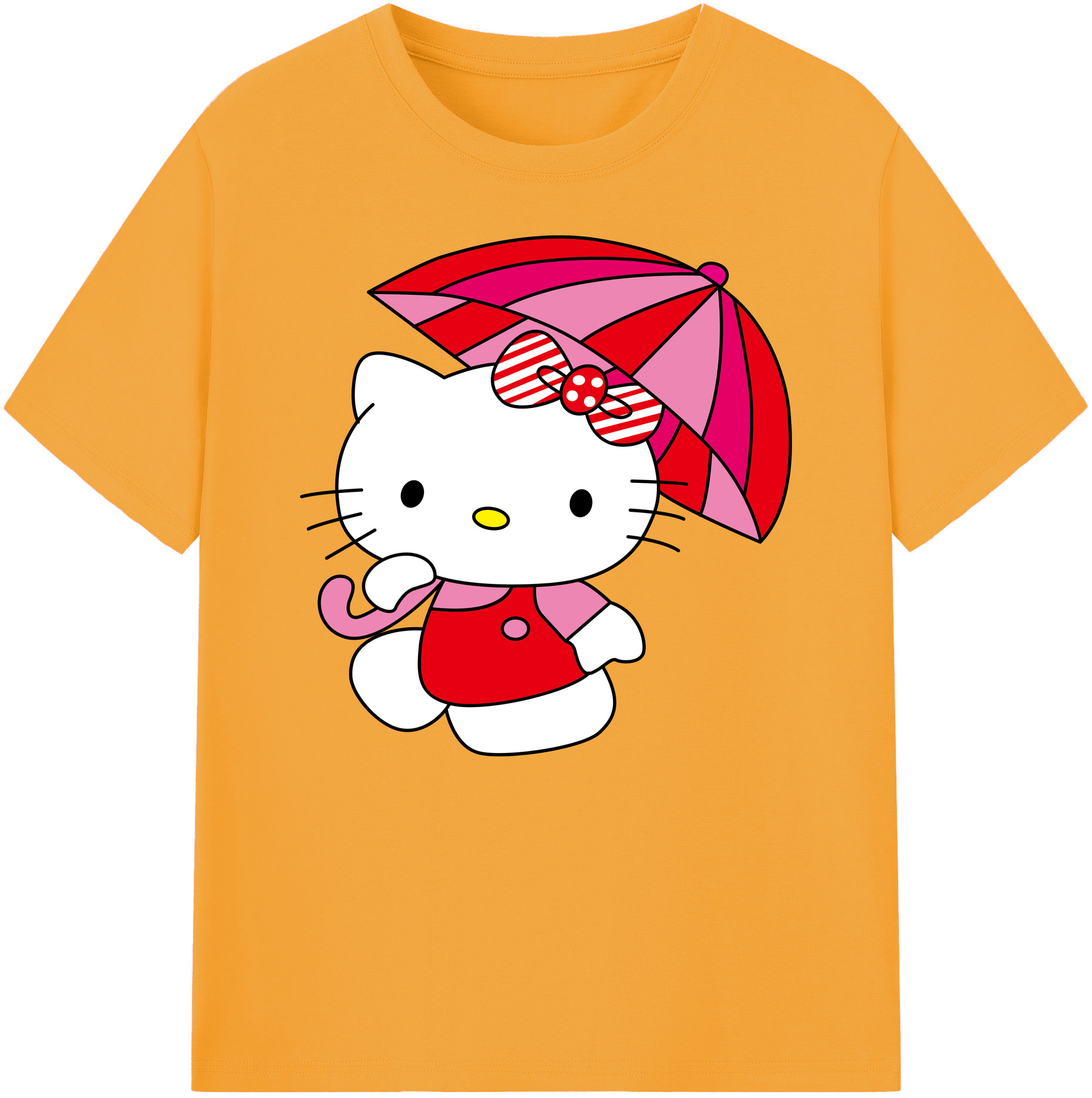 （画像用） Hello Kitty ハローキティ 綿100％ メンズ半袖Tシャツ｜肌触りやわらか＆通気性