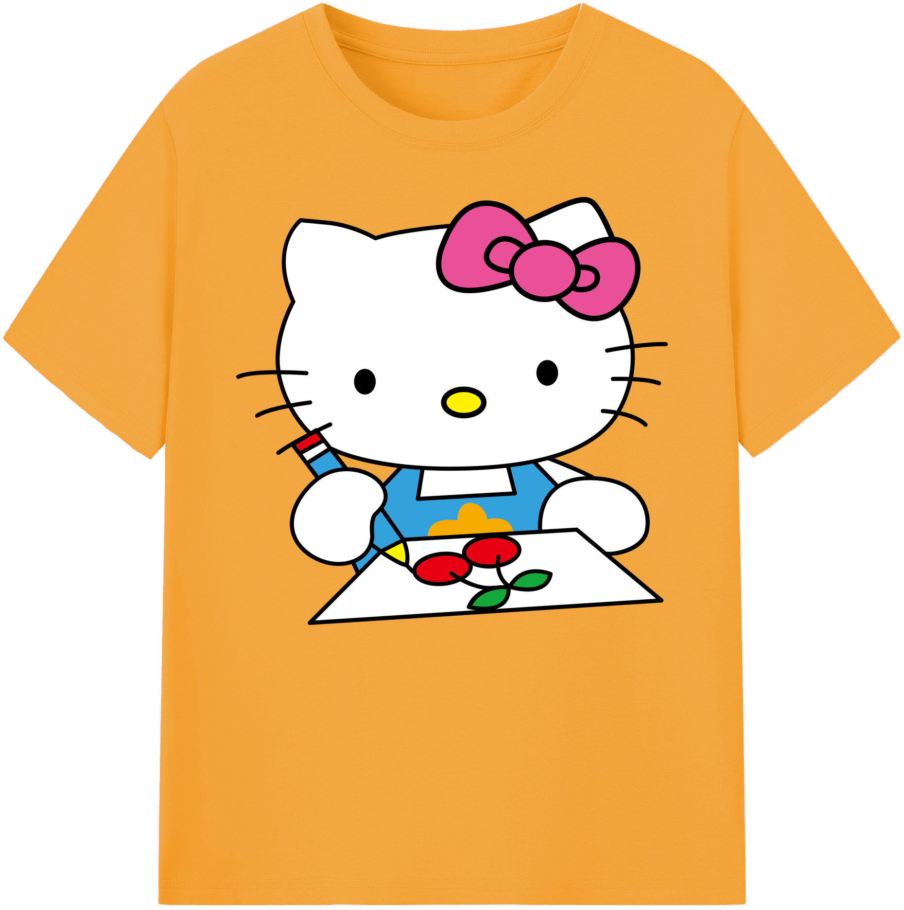 （画像用） Hello Kitty ハローキティ 綿100％ メンズ半袖Tシャツ｜肌触りやわらか＆通気性