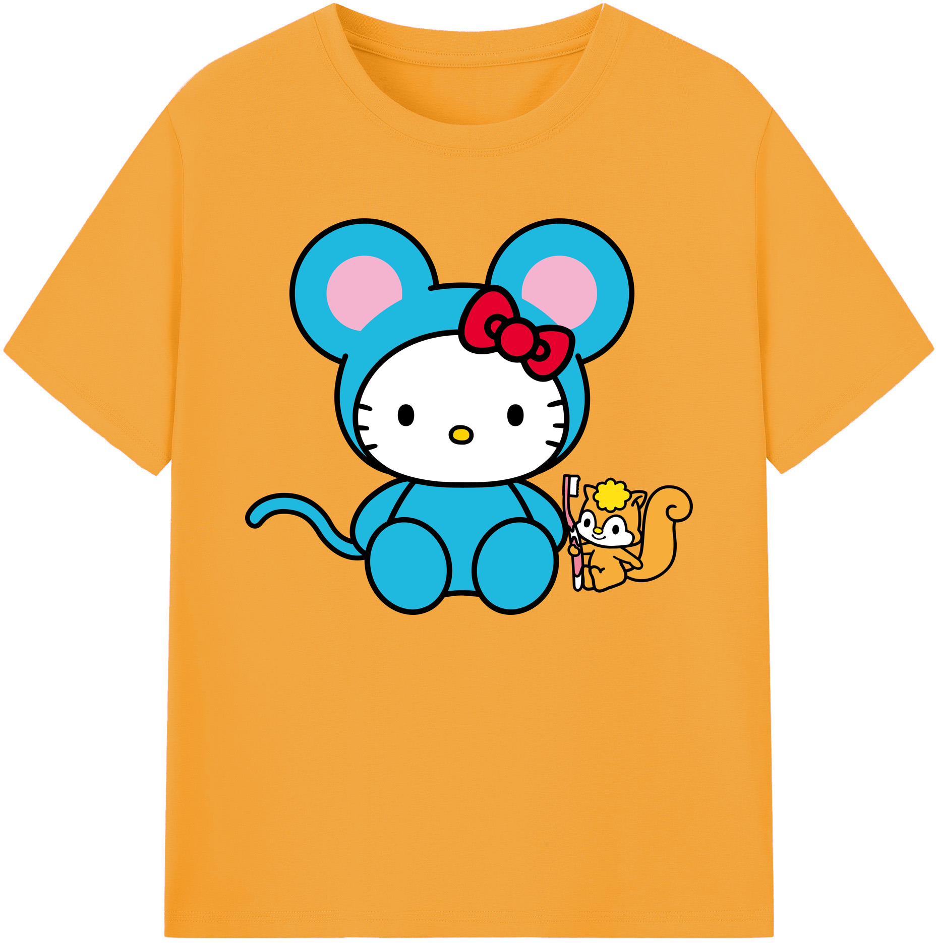 （画像用） Hello Kitty ハローキティ 綿100％ メンズ半袖Tシャツ｜肌触りやわらか＆通気性