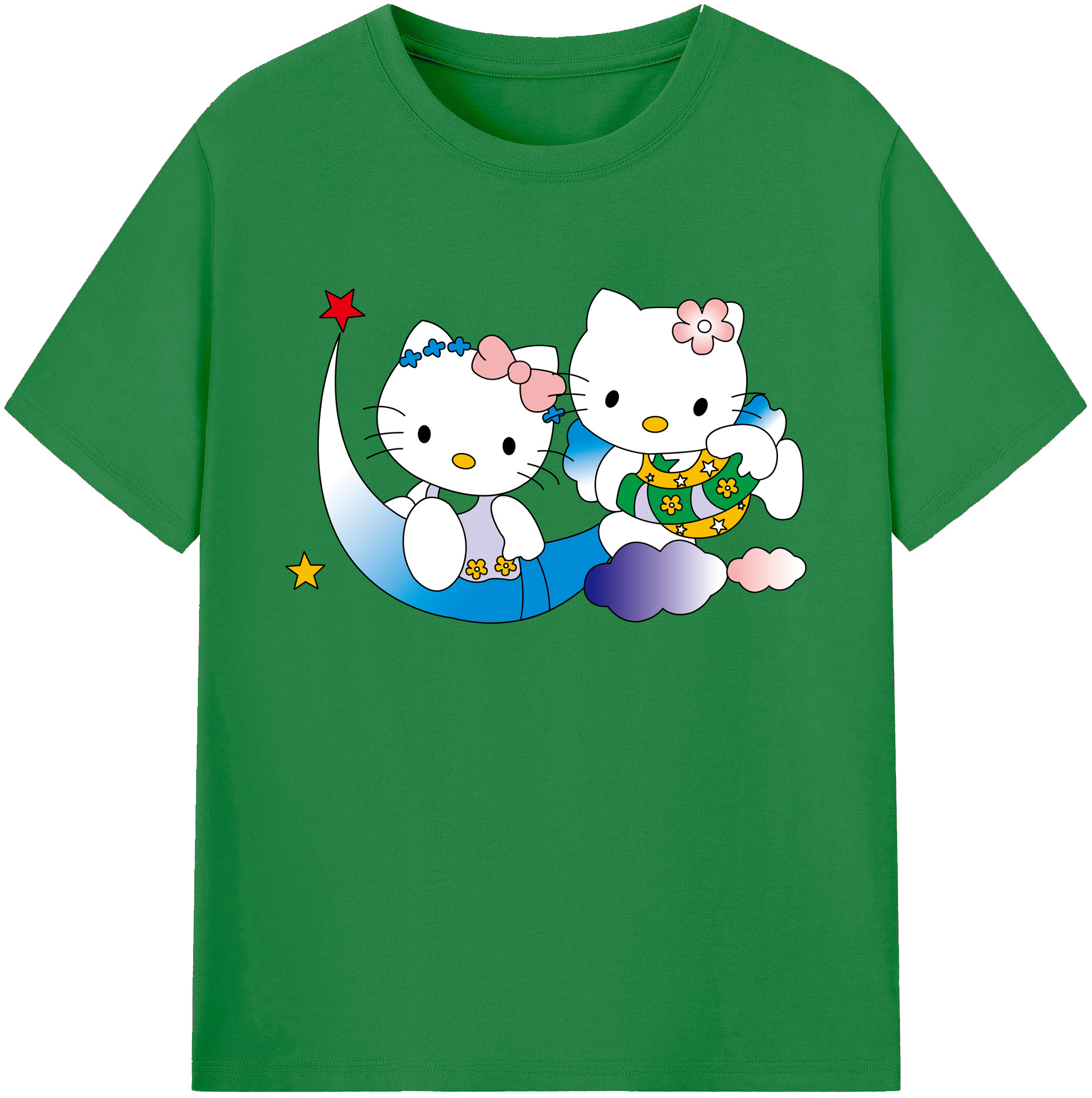 （画像用） Hello Kitty ハローキティ 綿100％ メンズ半袖Tシャツ｜肌触りやわらか＆通気性